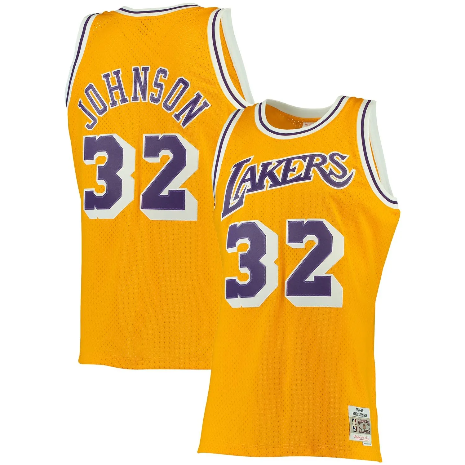 Magic Johnson Los Angeles Lakers Mitchell & Ness 1984/85 Big & Tall Hardwood Classics Swingman Jersey - Gold