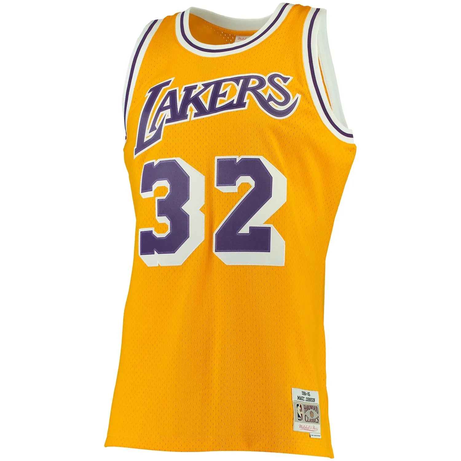 Magic Johnson Los Angeles Lakers Mitchell & Ness 1984/85 Big & Tall Hardwood Classics Swingman Jersey - Gold