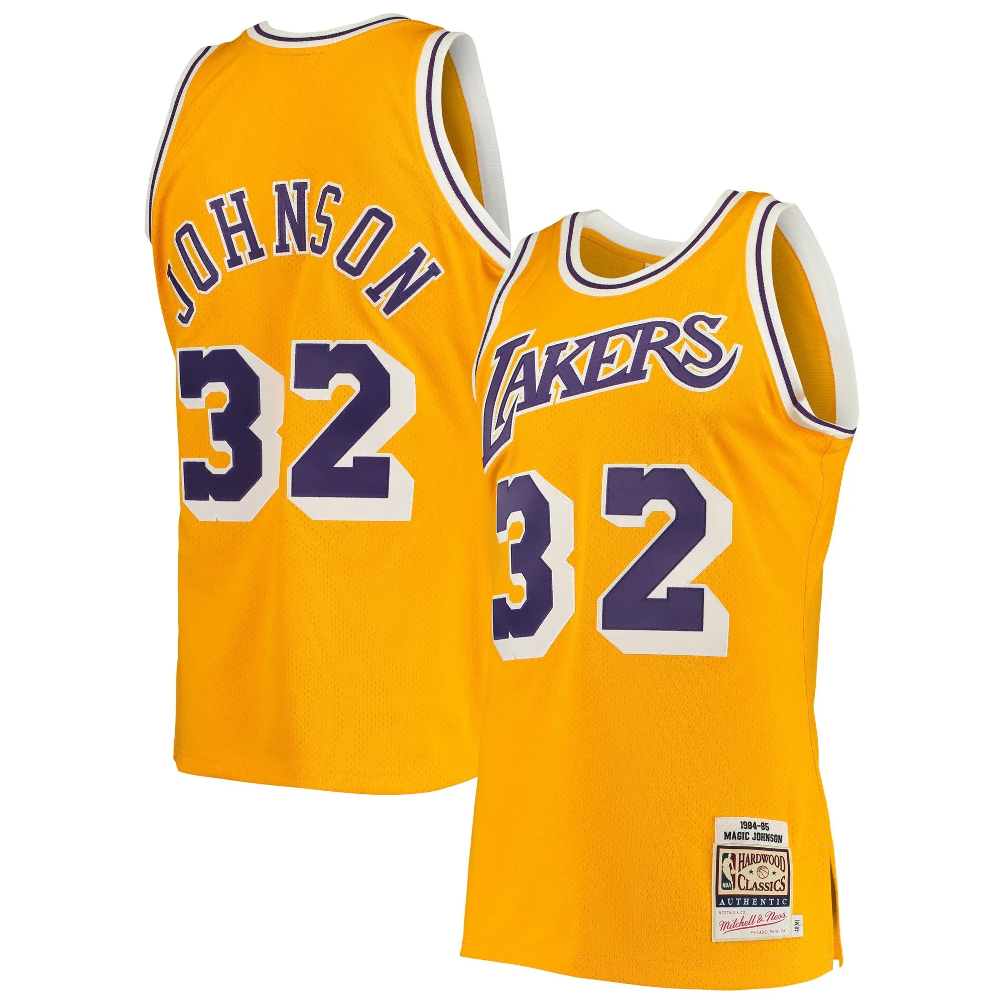 Magic Johnson Los Angeles Lakers Mitchell & Ness 1984/85 Hardwood Classics  Jersey - Gold