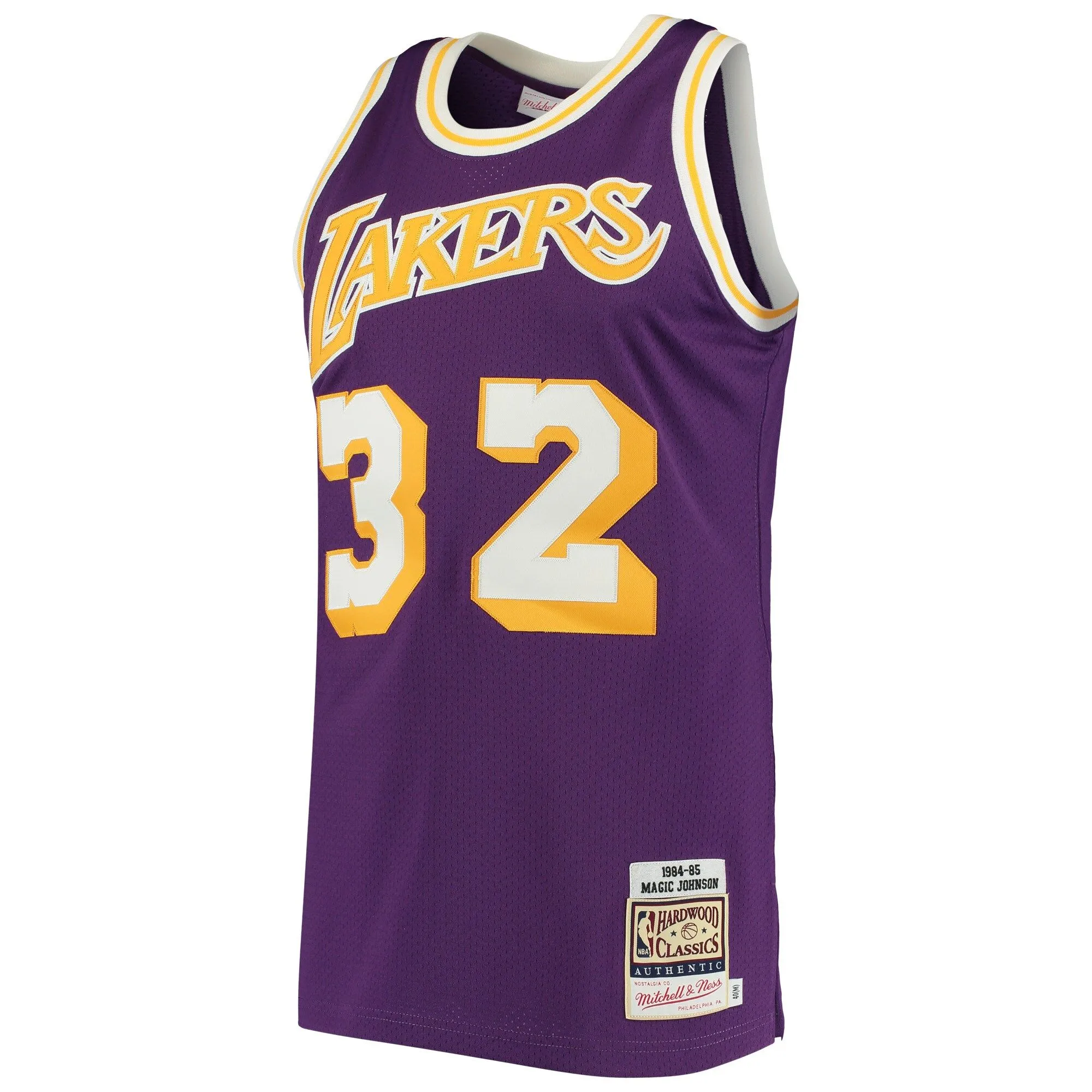 Magic Johnson Los Angeles Lakers Mitchell & Ness 1984/85 Hardwood Classics  Jersey - Purple