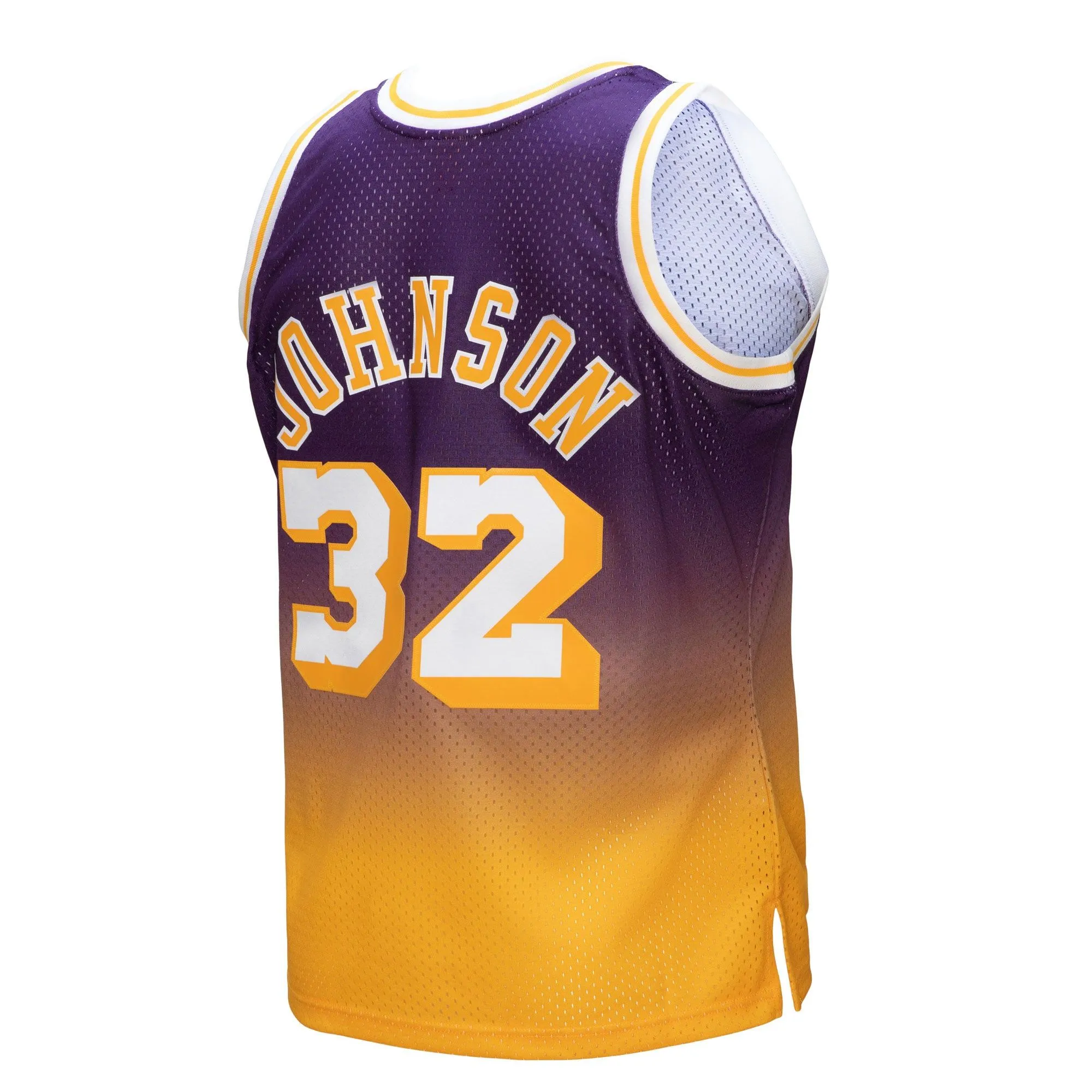 Magic Johnson Los Angeles Lakers Mitchell & Ness 1984/85 Hardwood Classics Fadeaway Swingman Player Jersey - Gold/Purple