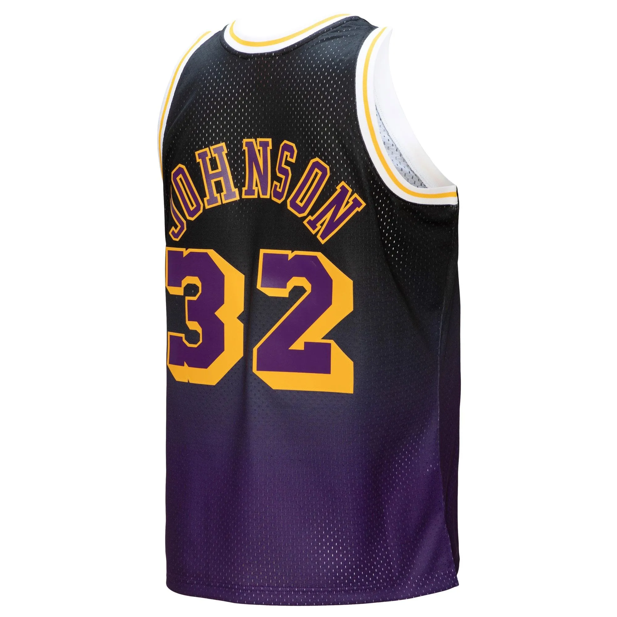 Magic Johnson Los Angeles Lakers Mitchell & Ness 1984/85 Hardwood Classics Fadeaway Swingman Player Jersey - Purple/Black