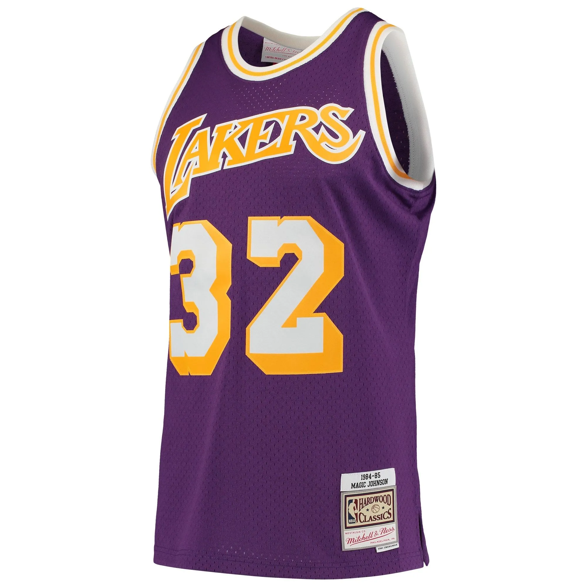 Magic Johnson Los Angeles Lakers Mitchell & Ness 1984/85 Hardwood Classics Swingman Jersey - Purple