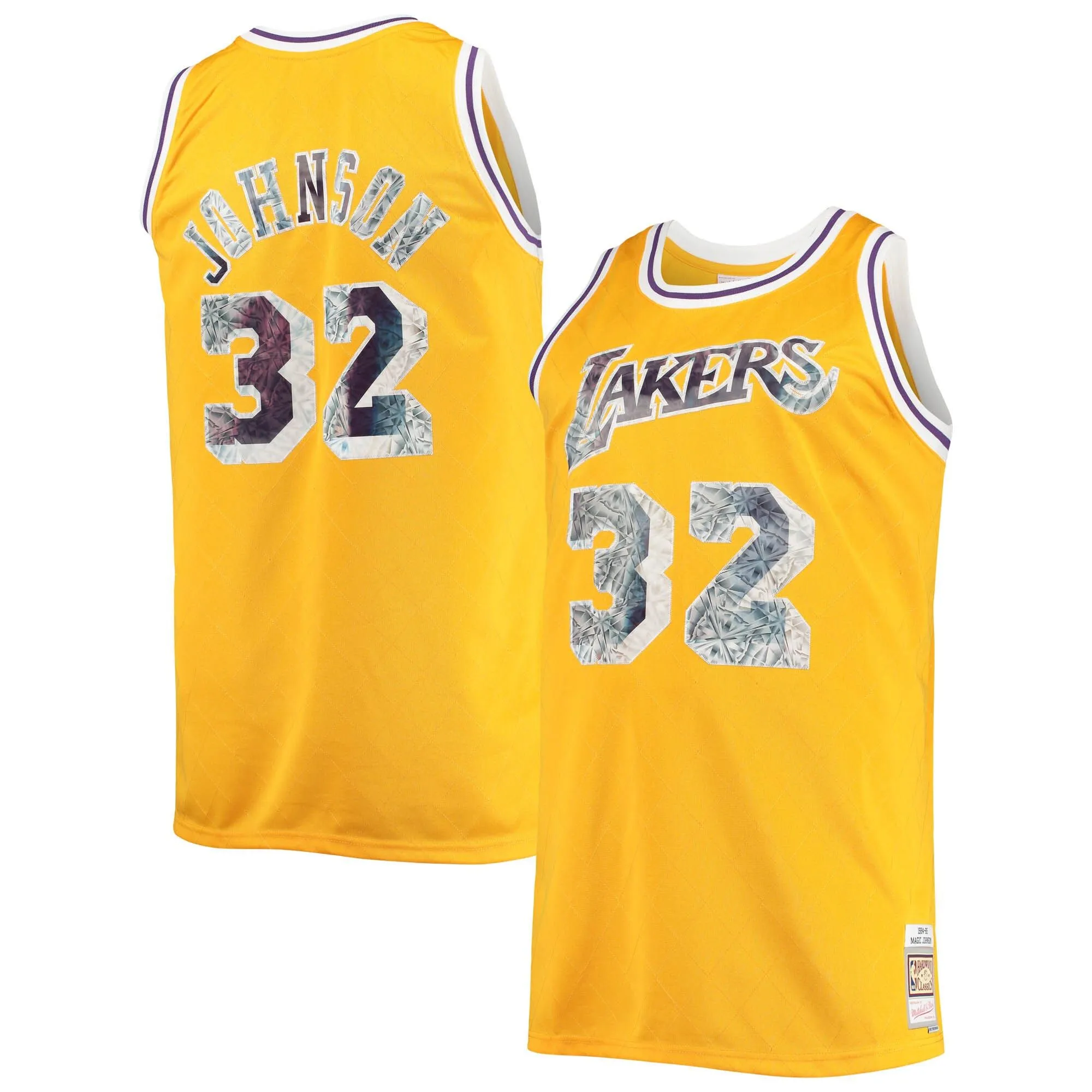 Magic Johnson Los Angeles Lakers Mitchell & Ness Big & Tall 1984/85 NBA 75th Anniversary Diamond Swingman Jersey - Gold