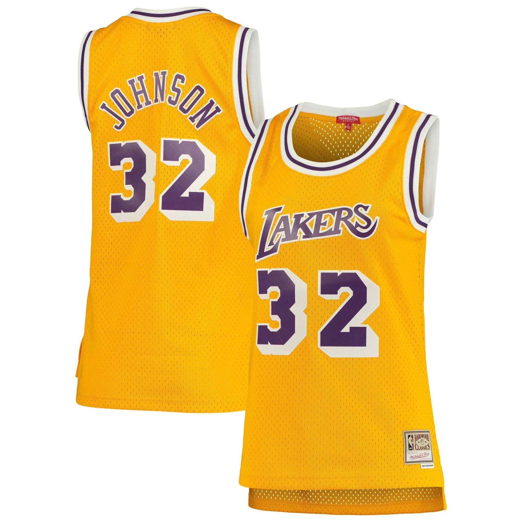 Magic Johnson Los Angeles Lakers Mitchell & Ness Women's 1984/85 Hardwood Classics Swingman Jersey - Gold