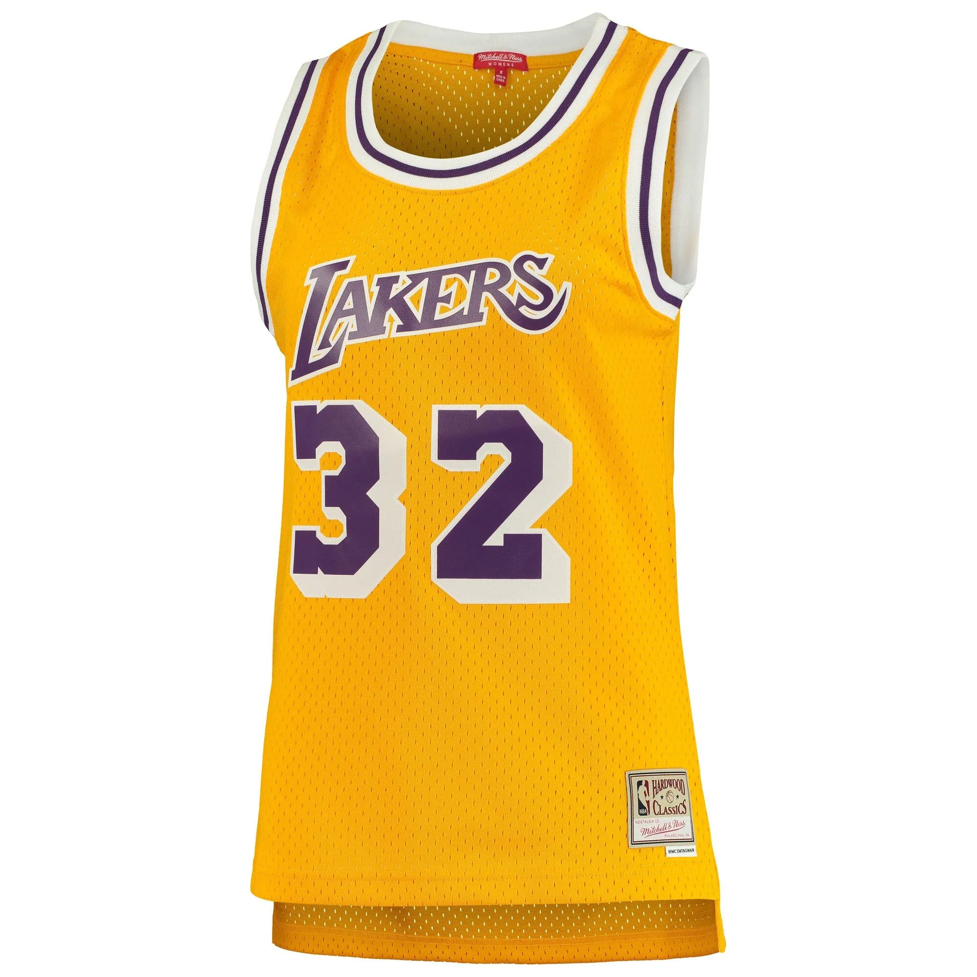 Magic Johnson Los Angeles Lakers Mitchell & Ness Women's 1984/85 Hardwood Classics Swingman Jersey - Gold