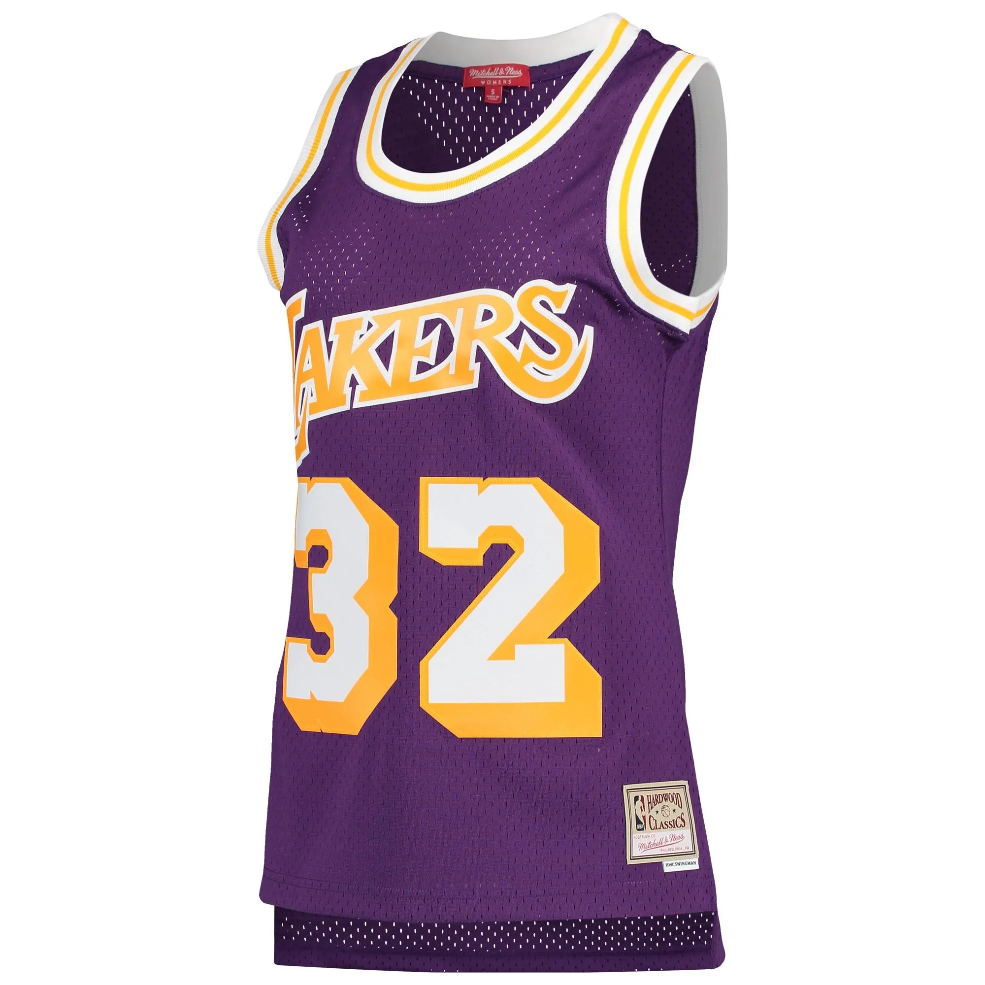 Magic Johnson Los Angeles Lakers Mitchell & Ness Women's Hardwood Classics 1984/85 Swingman Jersey - Purple