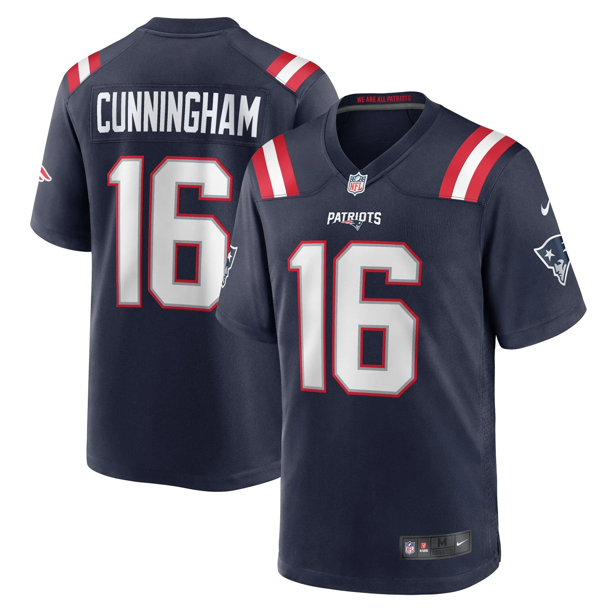 Malik Cunningham New England Patriots  Team Game Jersey -  Navy