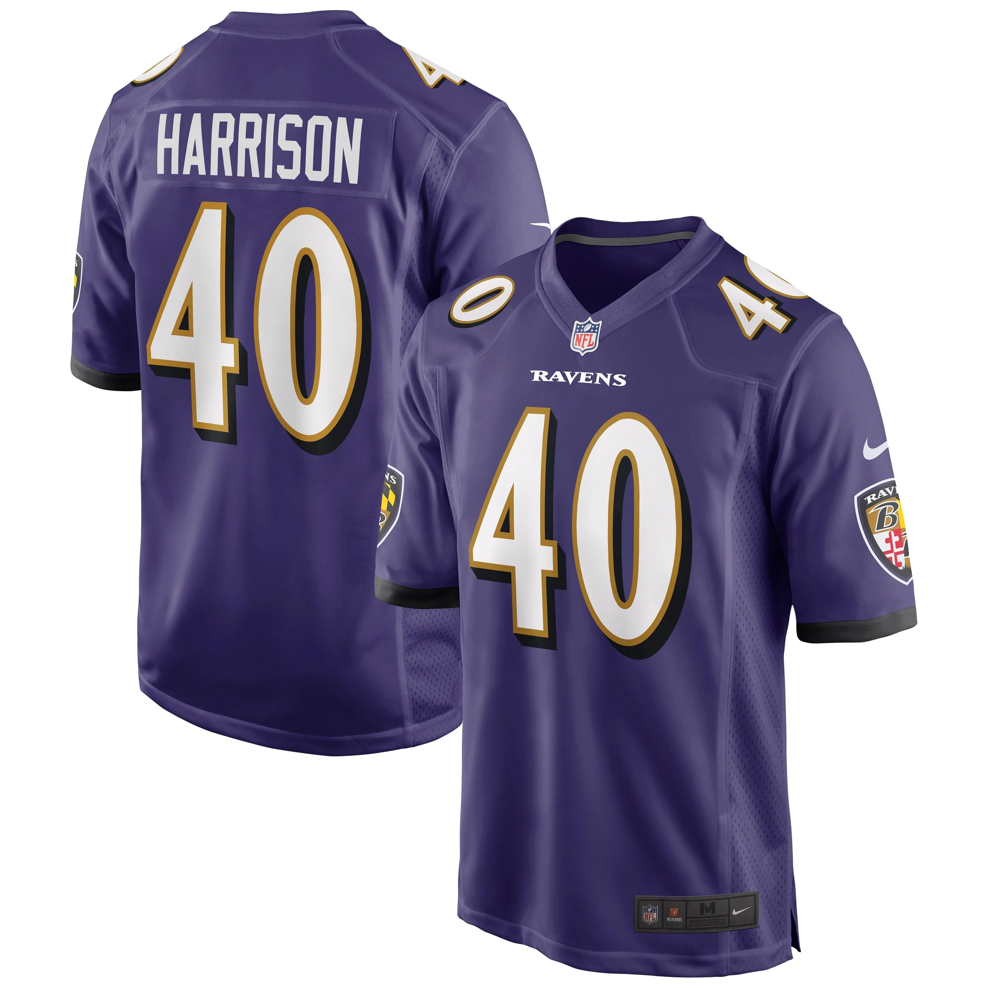 Malik Harrison Baltimore Ravens  Game Jersey - Purple