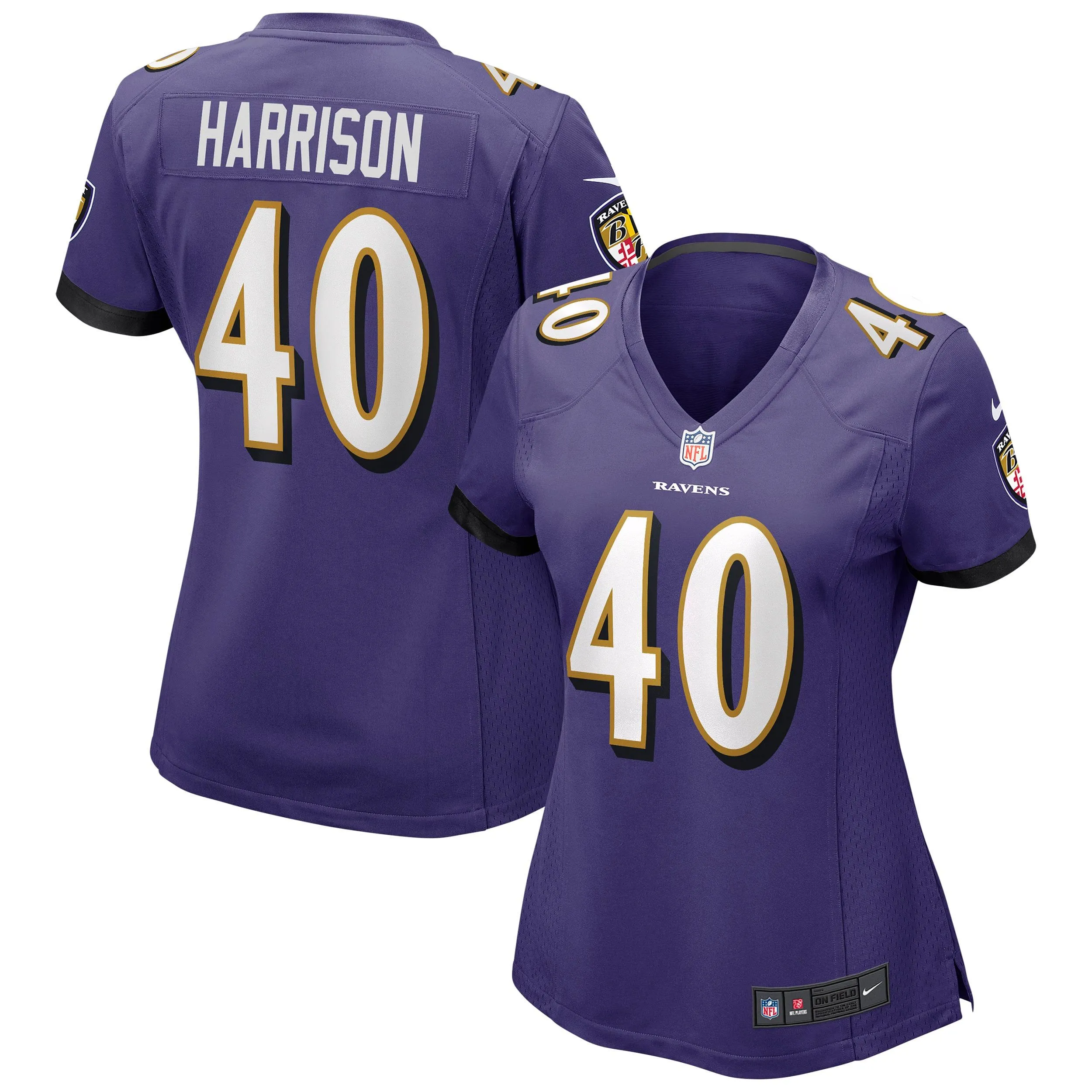 Malik Harrison Baltimore Ravens  Women's Game Jersey - Purple