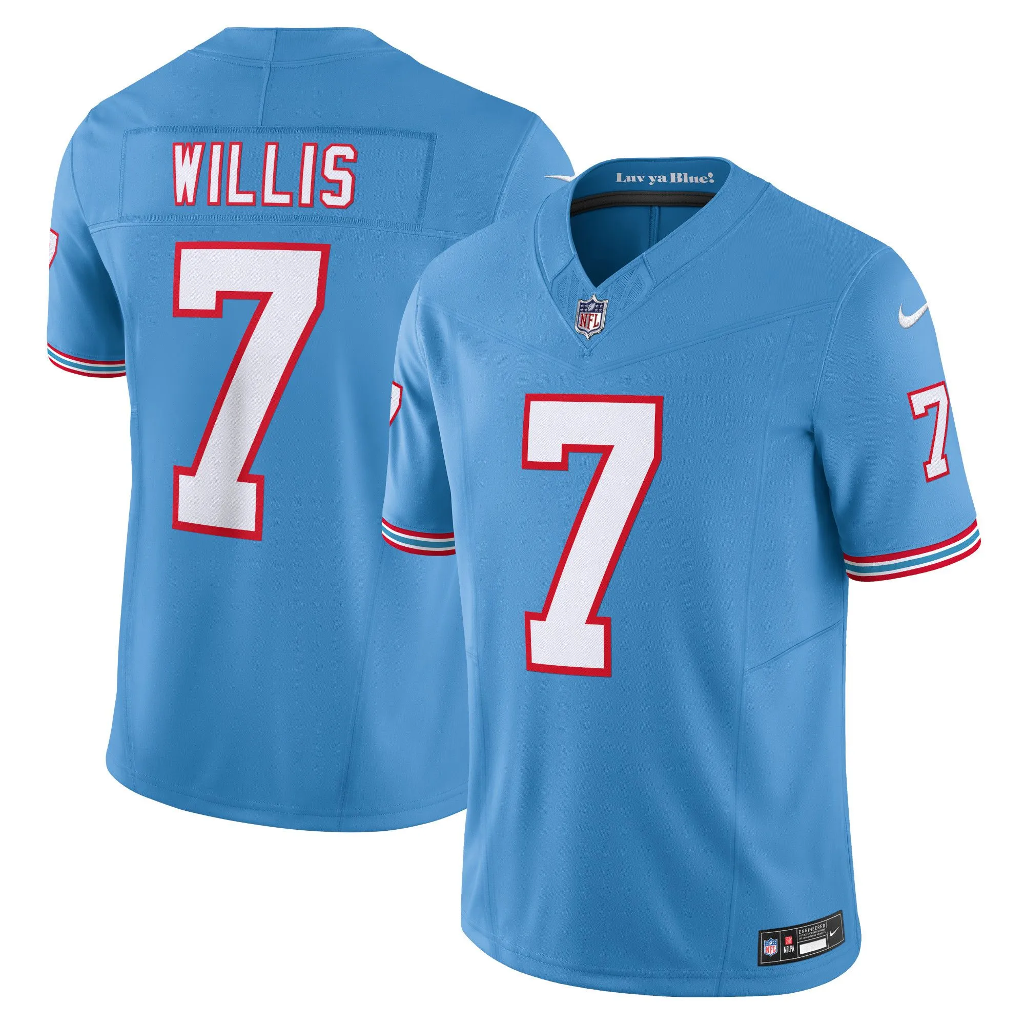 Malik Willis Tennessee Titans  Vapor F.U.S.E. Limited Jersey - Light Blue