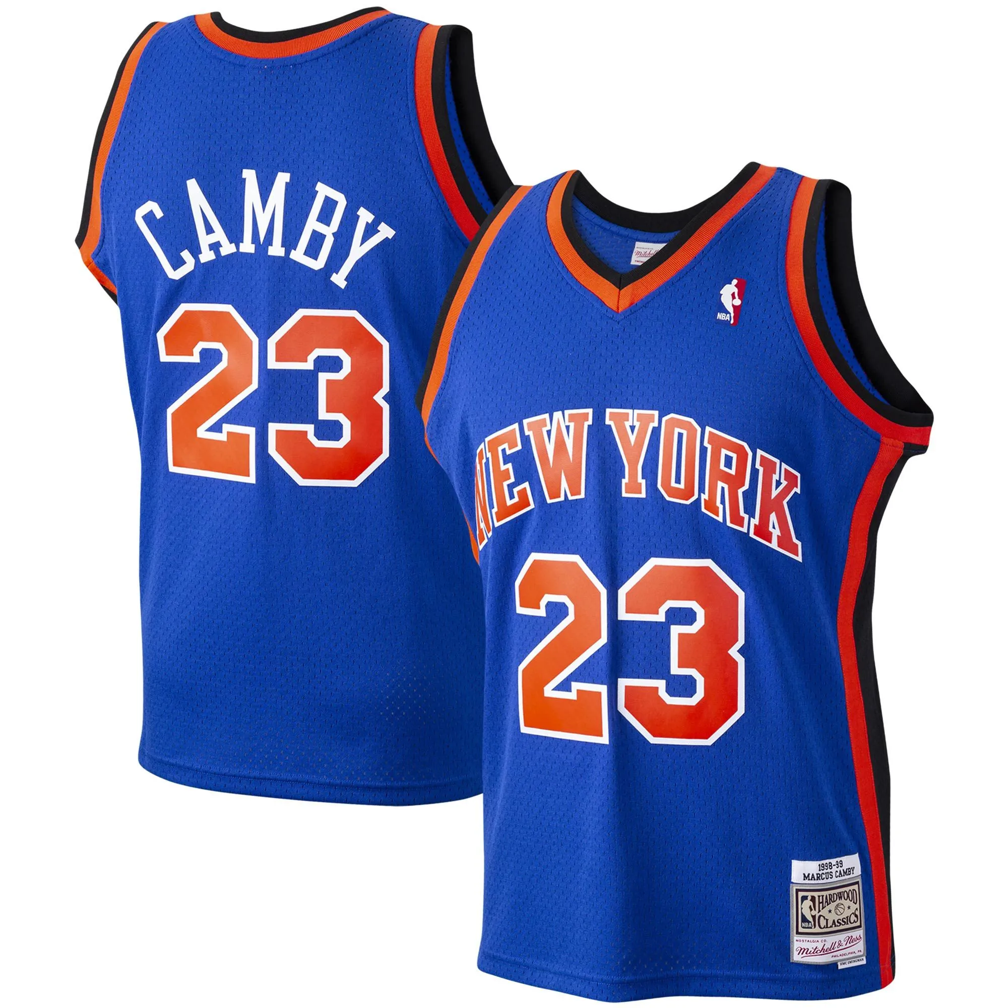 Marcus Camby New York Knicks Mitchell & Ness 1998/99 Hardwood Classics Swingman Jersey - Blue