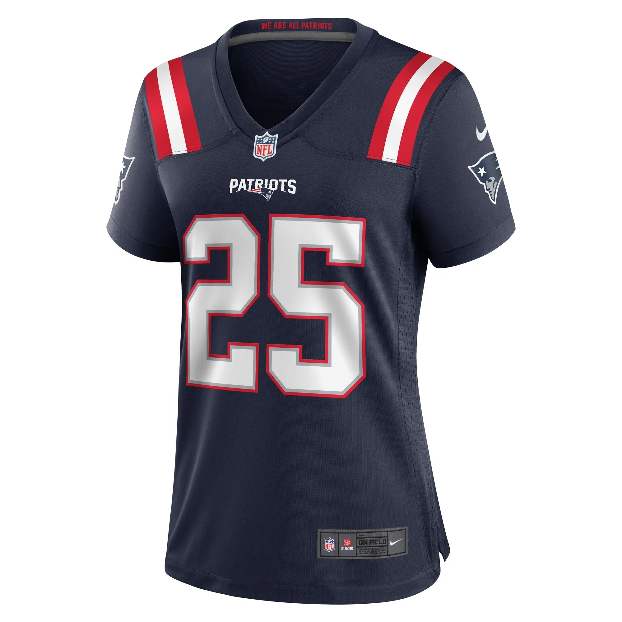 Marcus Jones New England Patriots  Women's Game Player Jersey - Navy