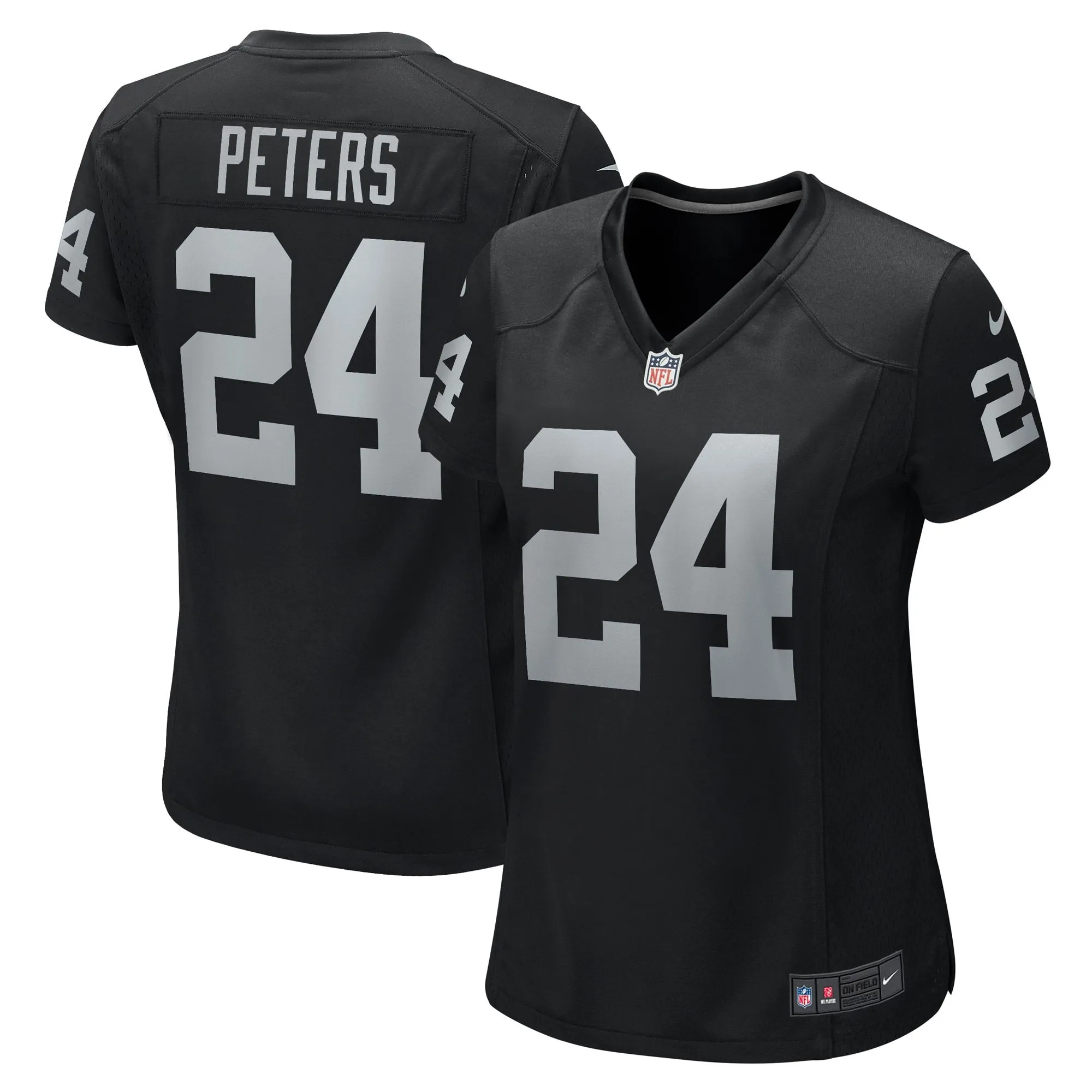 Marcus Peters Las Vegas Raiders  Women's Team Game Jersey -  Black