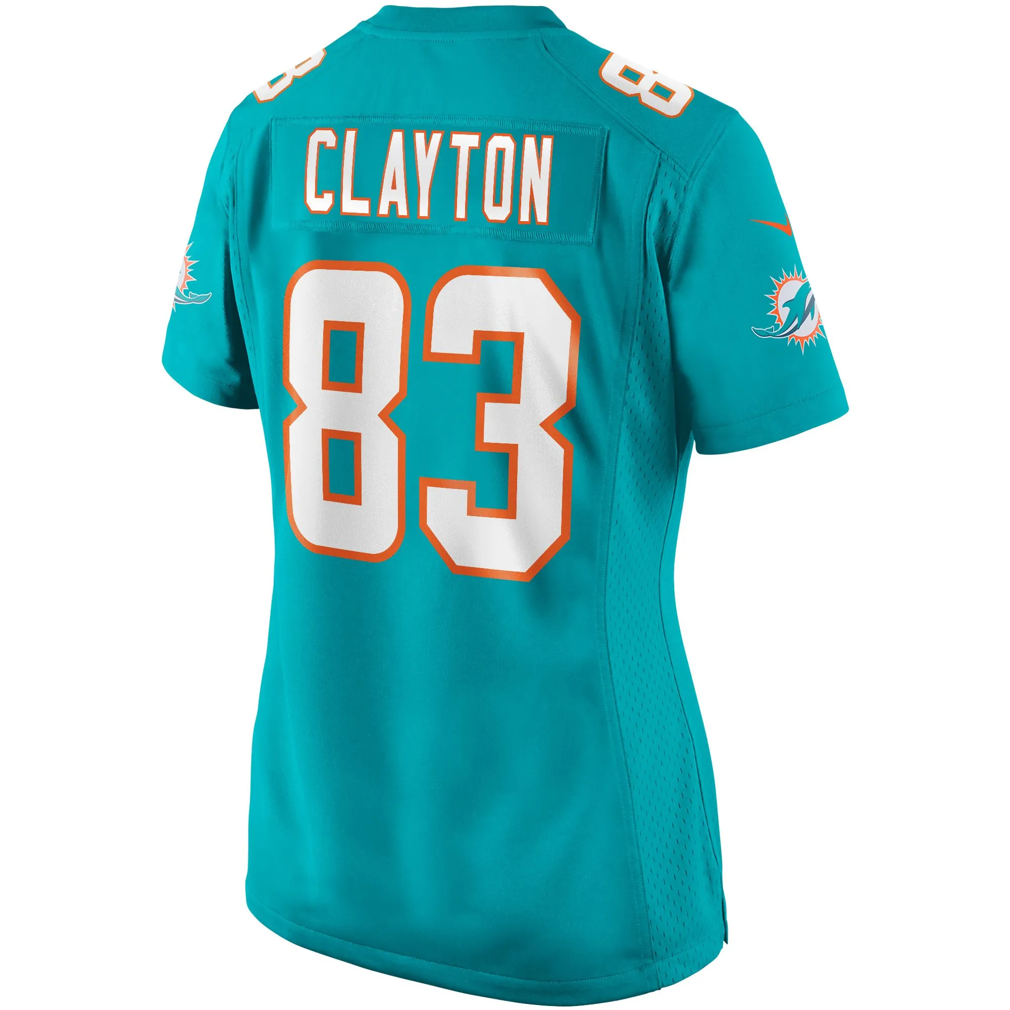 Mark Clayton Miami Dolphins  Women's Game Retired Player Jersey - Aqua