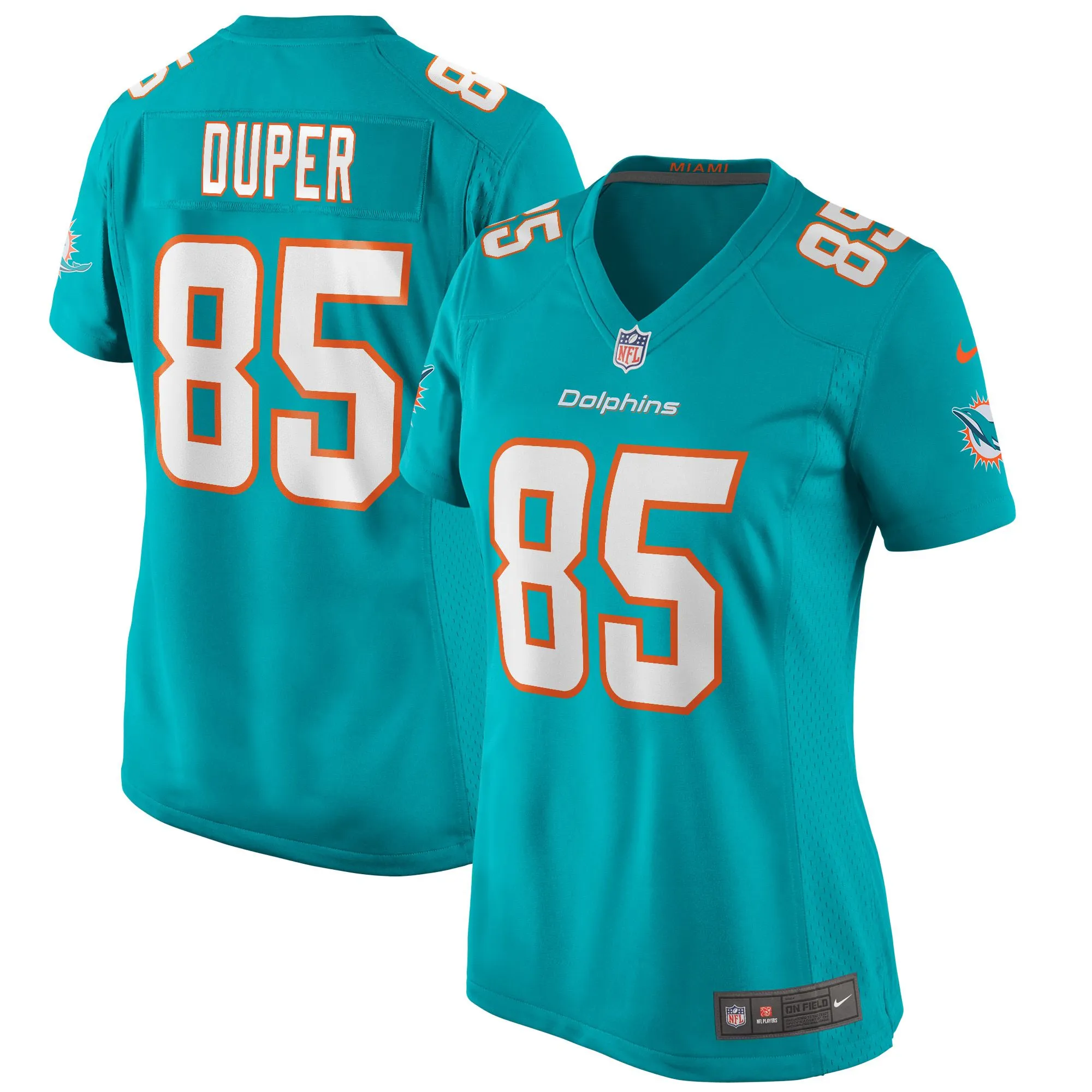 Mark Duper Miami Dolphins  Women's Game Retired Player Jersey - Aqua