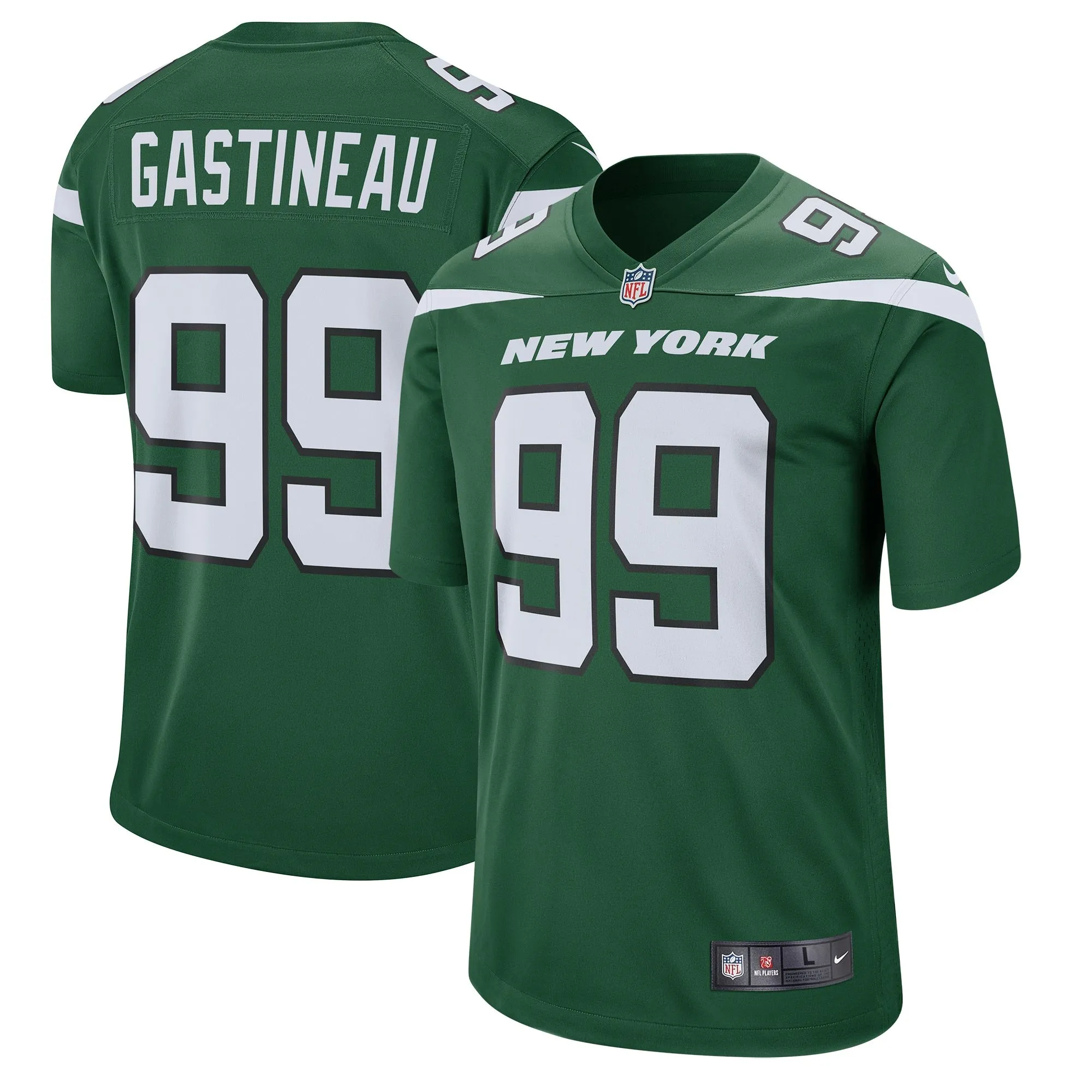 Mark Gastineau New York Jets  Retired Player Game Jersey - Gotham Green