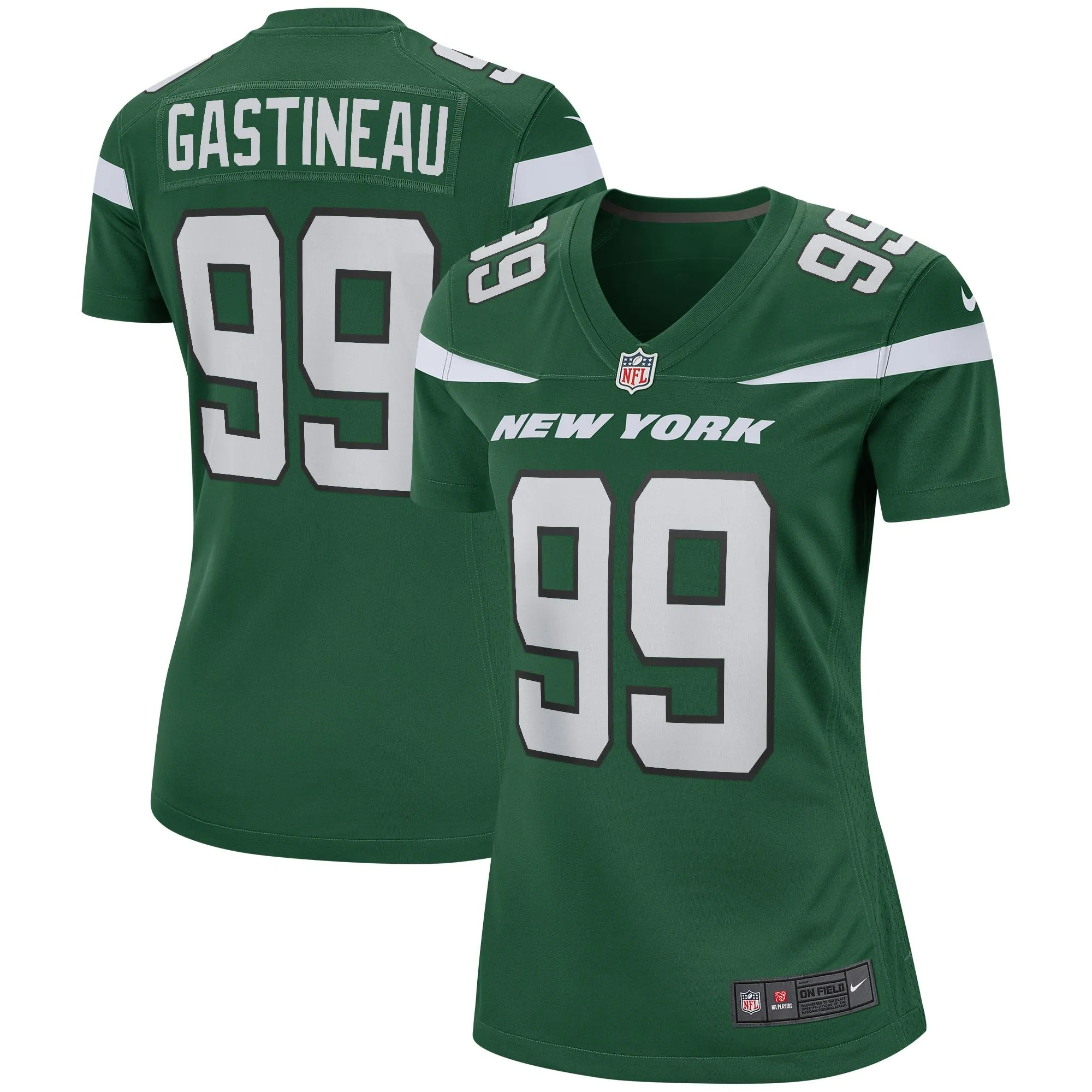 Mark Gastineau New York Jets  Women's Game Retired Player Jersey - Gotham Green