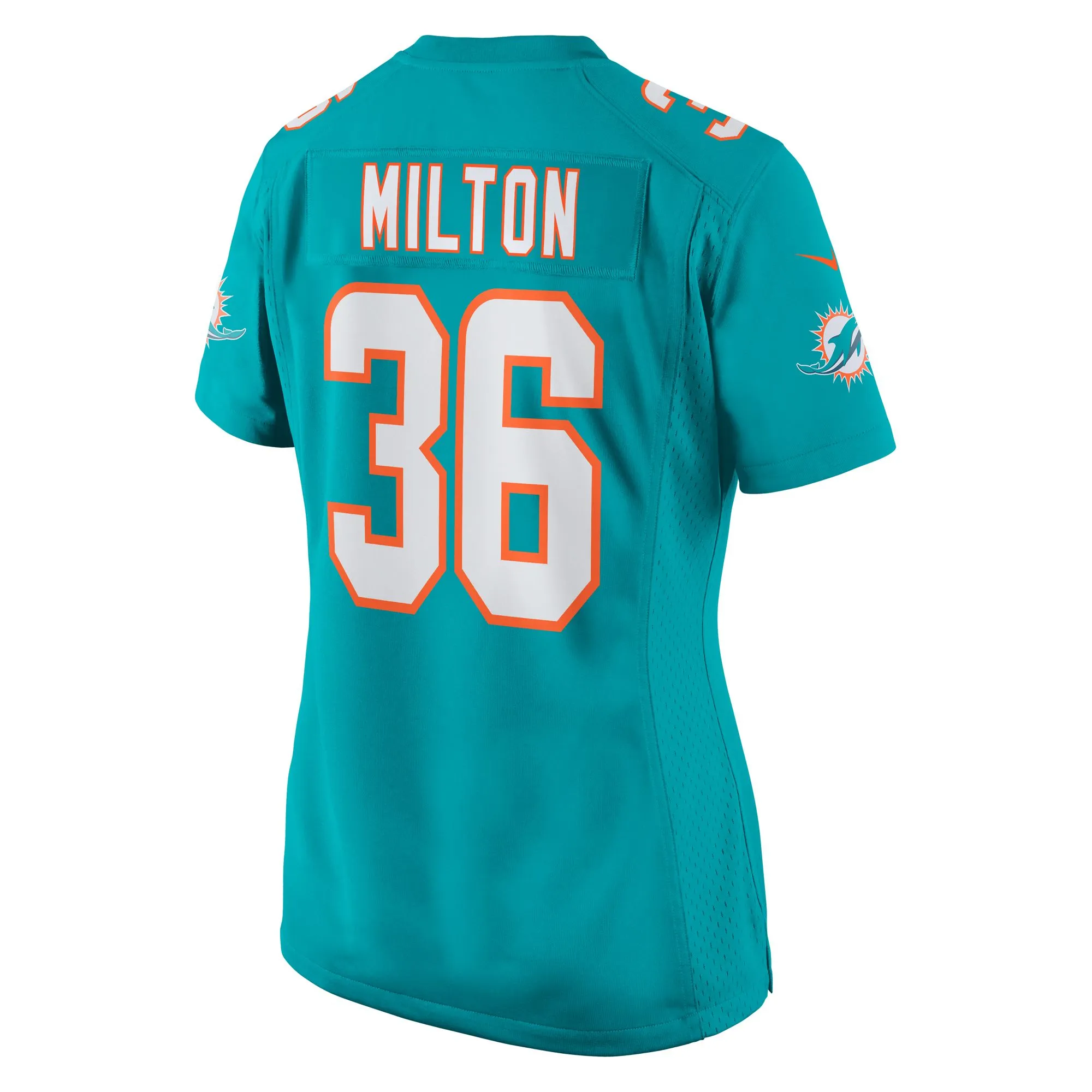 Mark Milton Miami Dolphins  Women's Game Jersey - Aqua