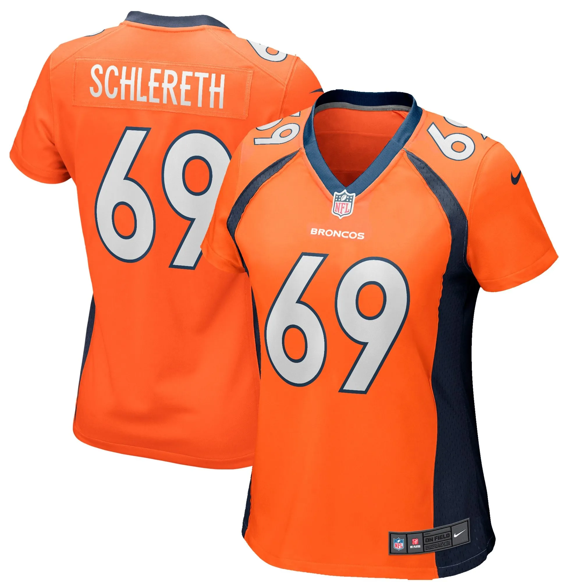 Mark Schlereth Denver Broncos  Women's Game Retired Player Jersey - Orange