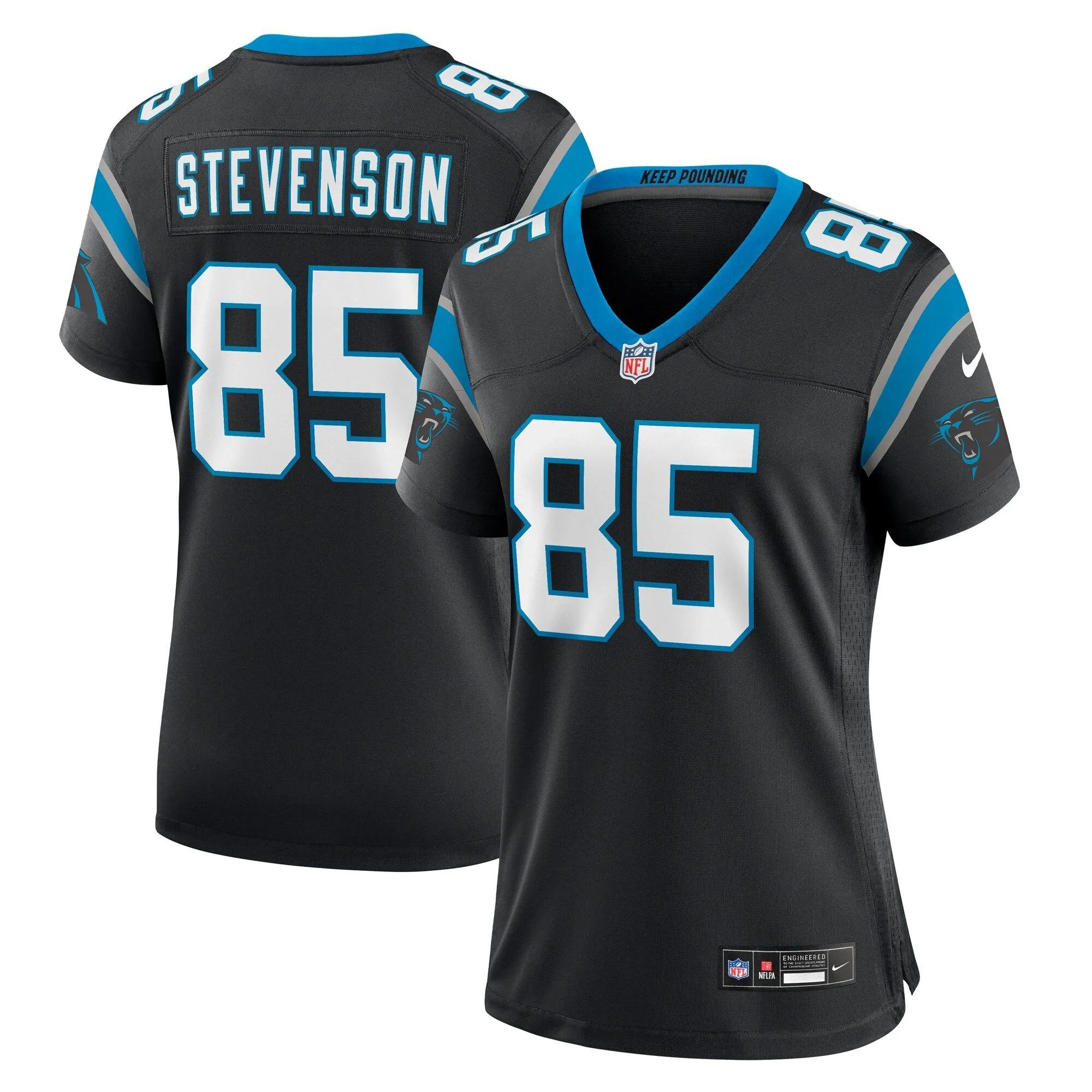 Marquez Stevenson Carolina Panthers  Women's Team Game Jersey -  Black