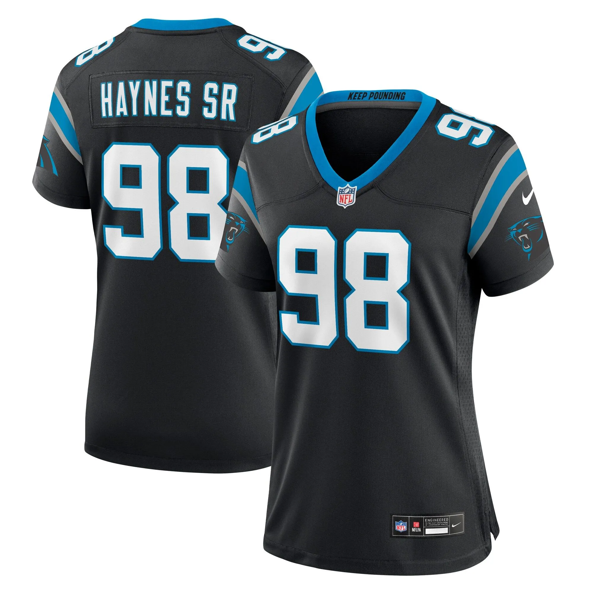 Marquis Haynes Sr. Carolina Panthers  Women's Team Game Jersey - Black