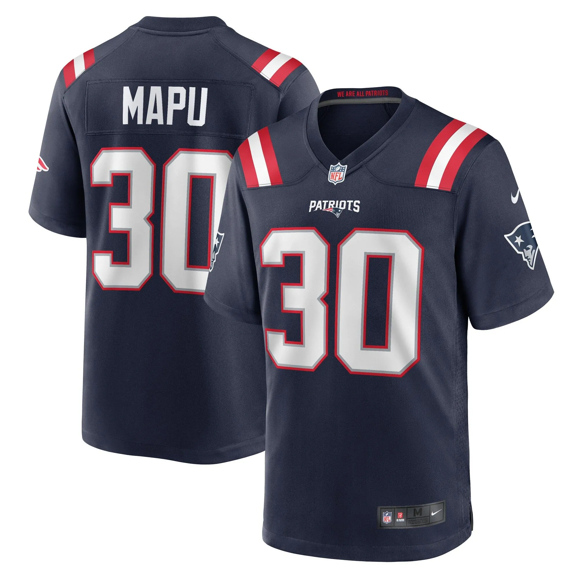 Marte Mapu New England Patriots  Team Game Jersey -  Navy