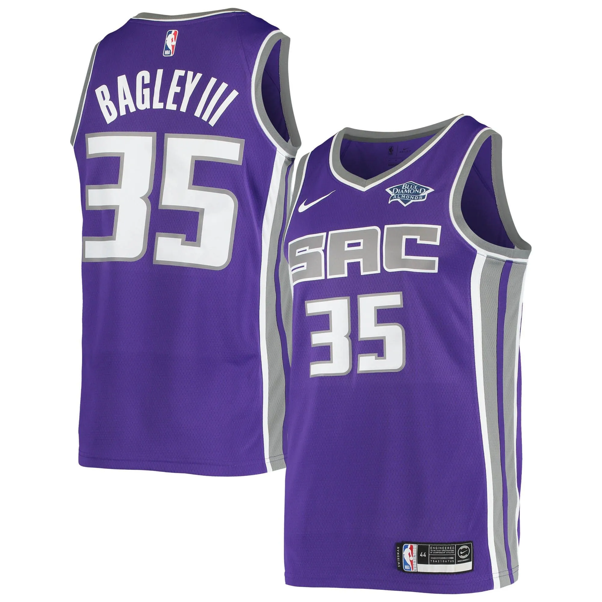 Marvin Bagley III Sacramento Kings  Swingman Team Player Jersey - Icon Edition - Purple