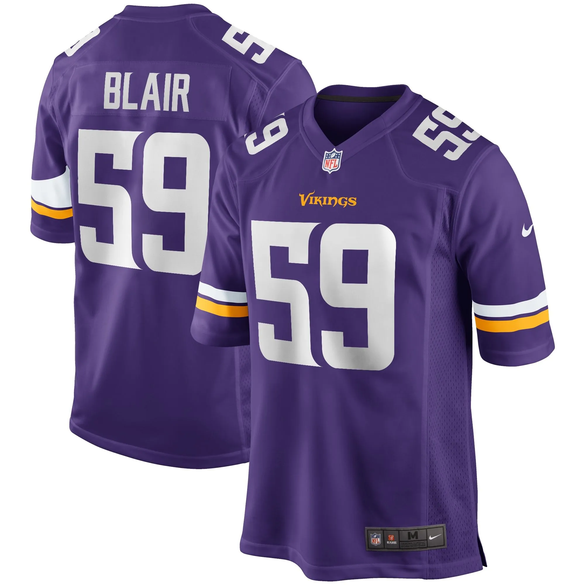 Matt Blair Minnesota Vikings  Game Retired Player Jersey - Purple