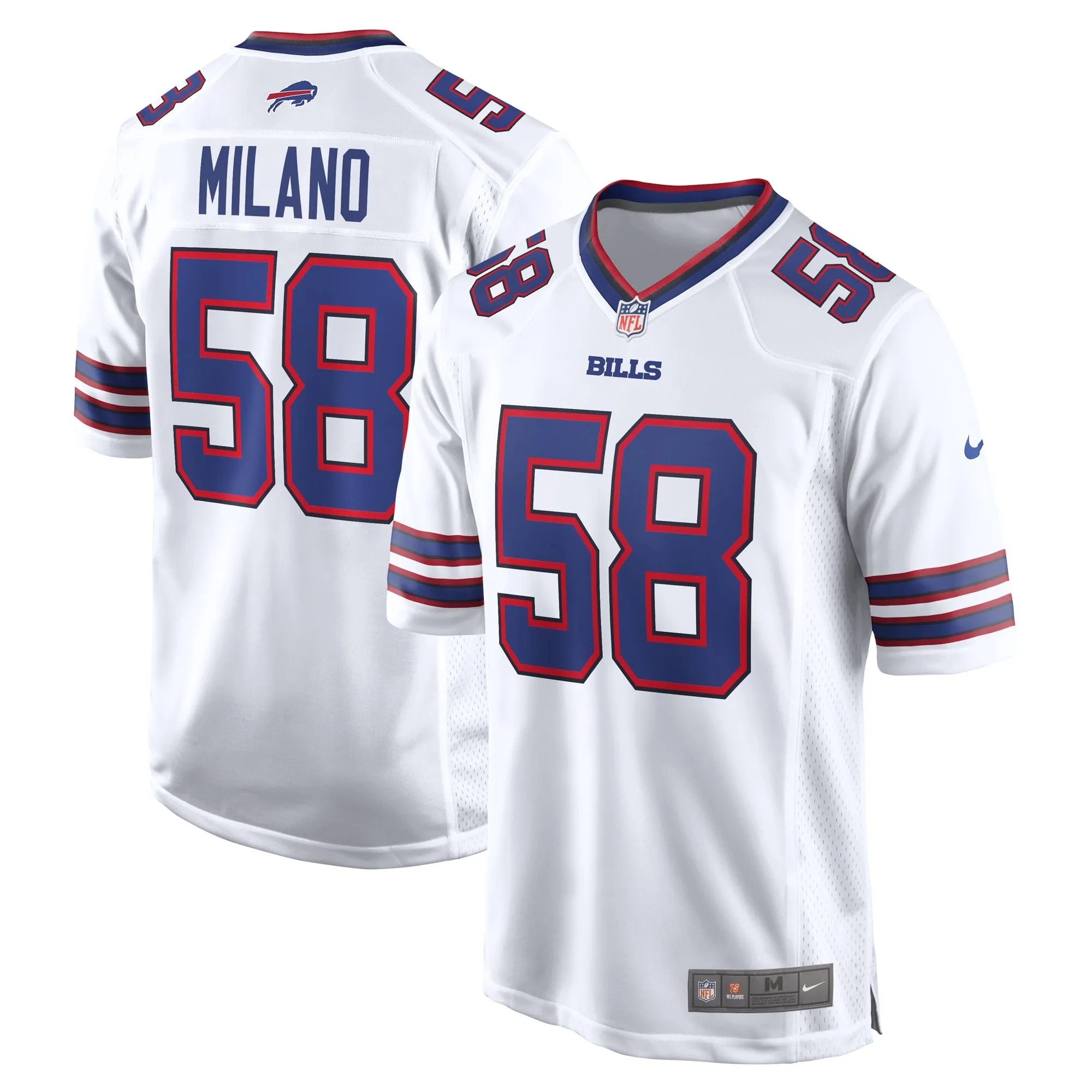 Matt Milano Buffalo Bills  Away Game Player Jersey - White