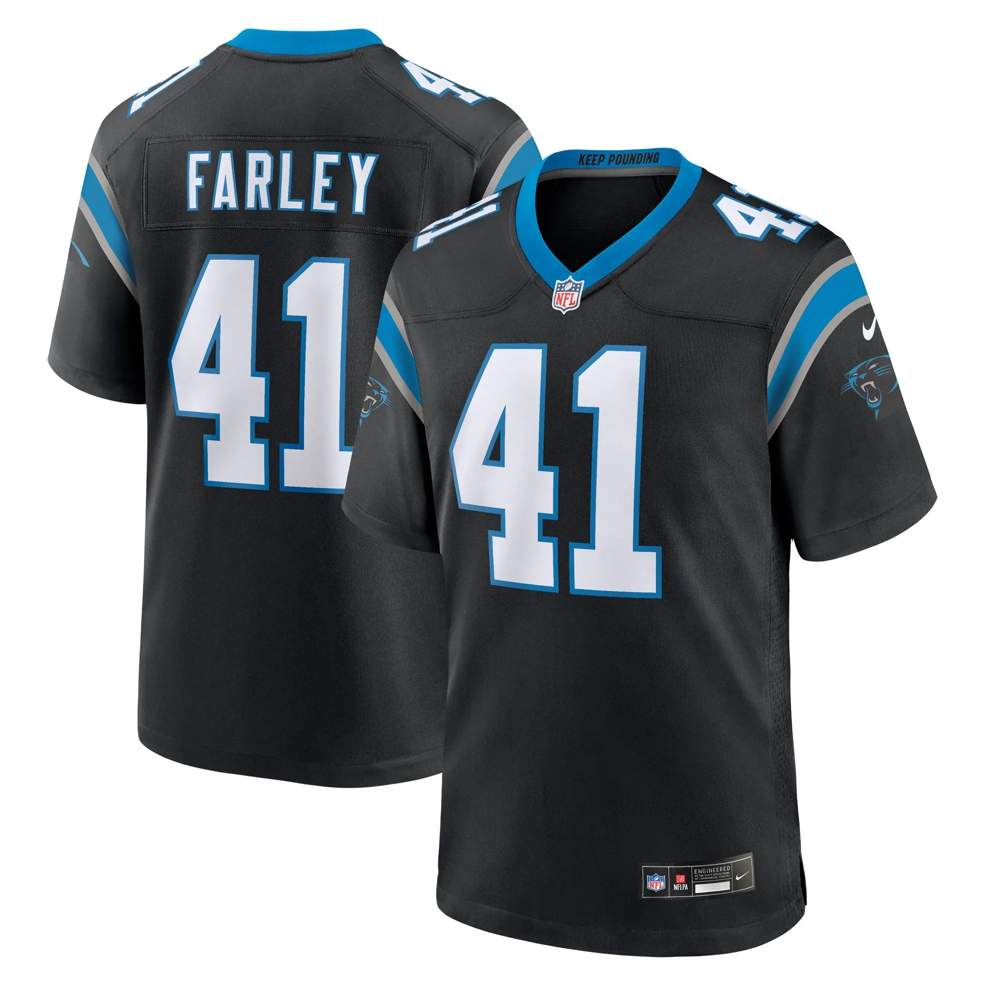 Matthias Farley Carolina Panthers   Game Jersey -  Black