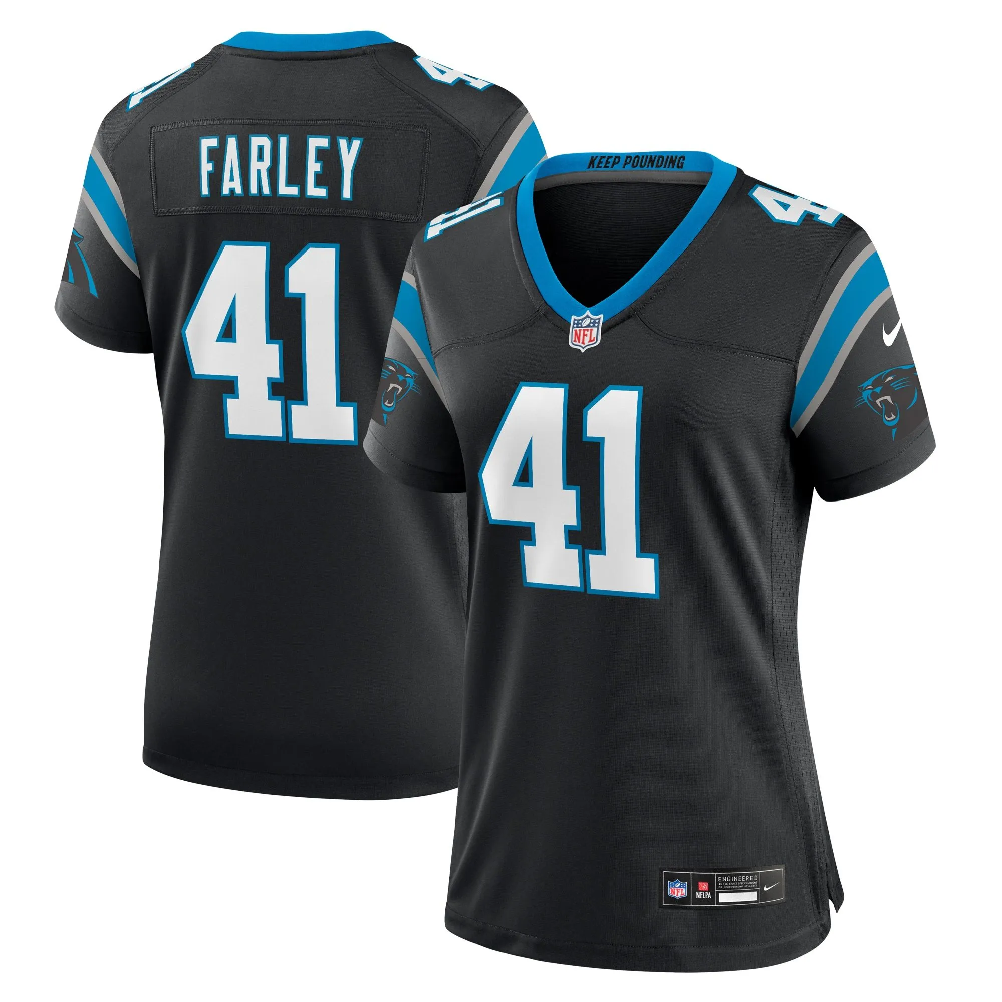 Matthias Farley Carolina Panthers  Women's  Game Jersey -  Black