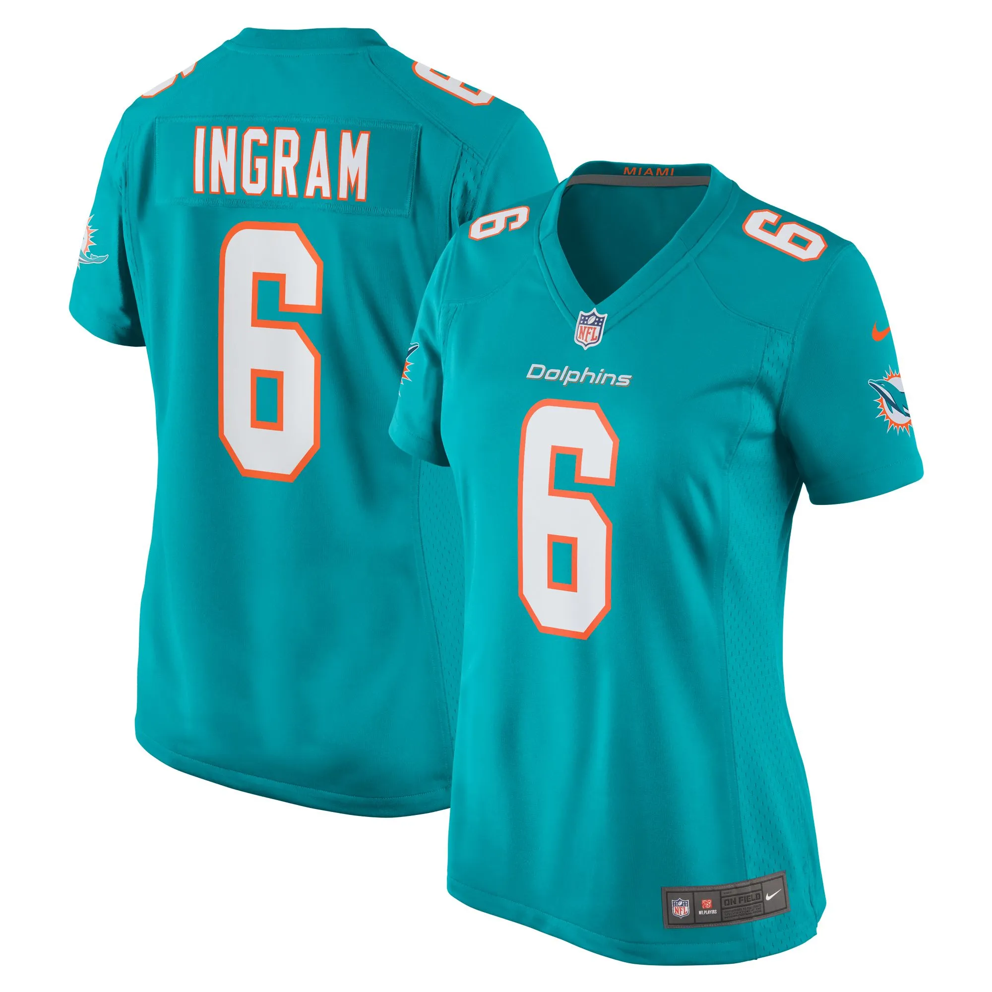 Melvin Ingram Miami Dolphins  Women's Home Game Player Jersey - Aqua