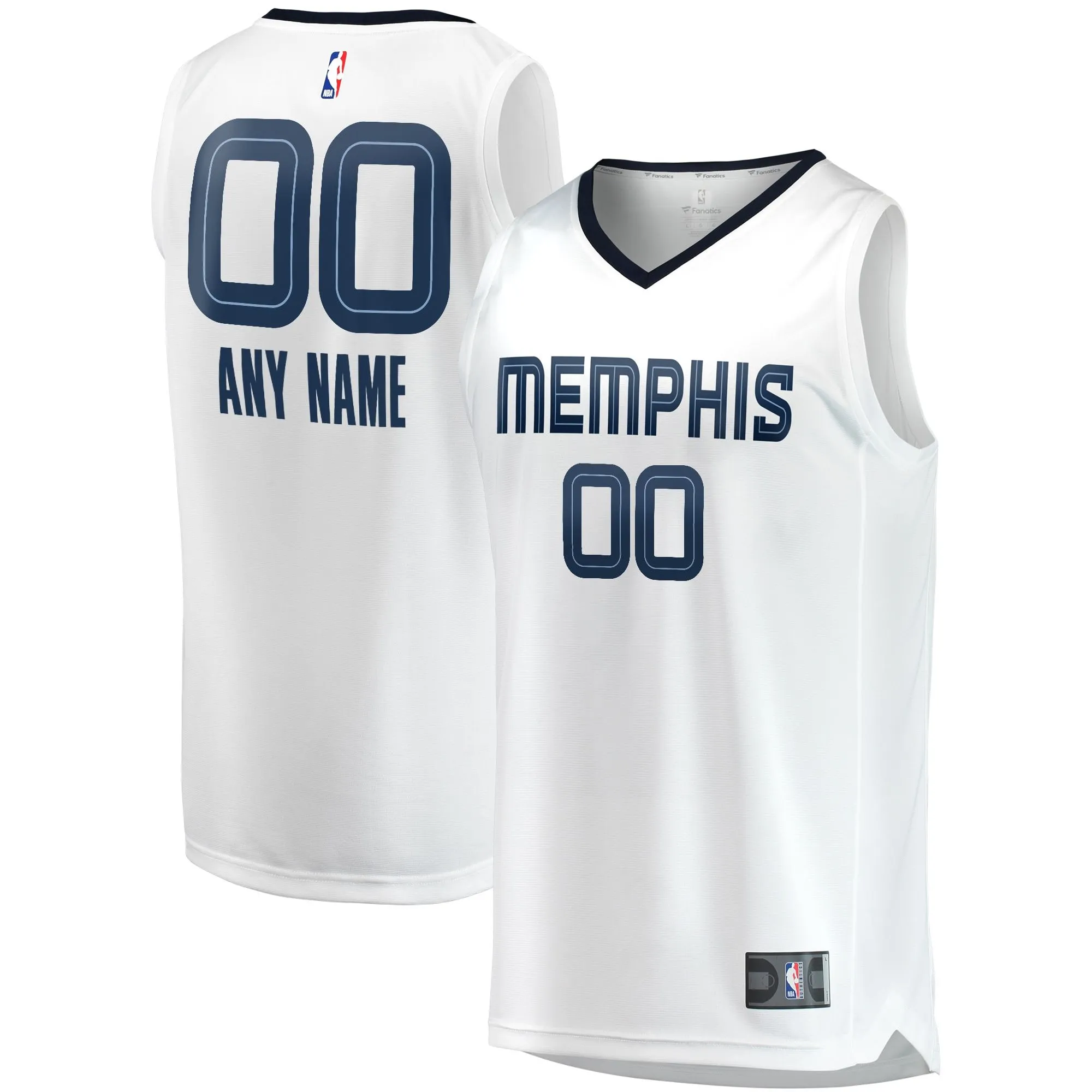 Memphis Grizzlies Fanatics Branded Fast Break Custom Replica Jersey - Association Edition - White