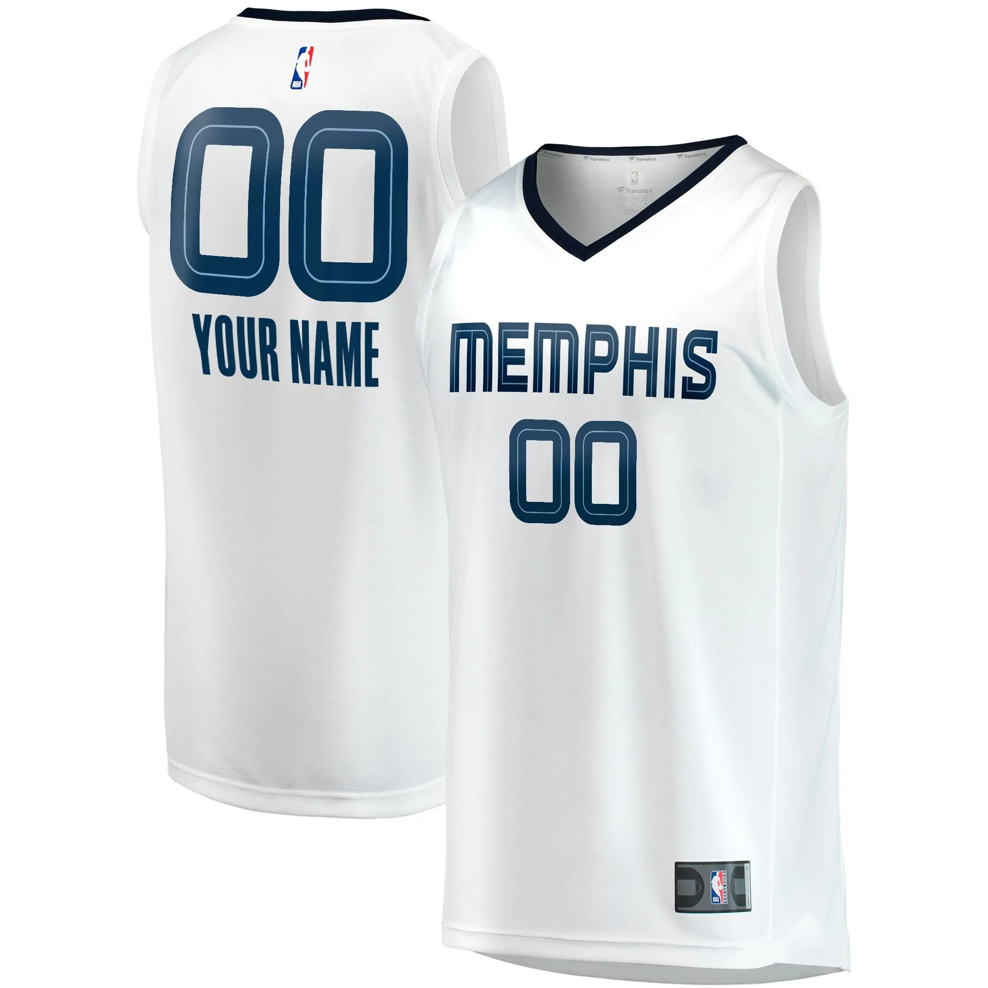 Memphis Grizzlies Fanatics Branded Youth Fast Break Replica Custom Jersey - Association Edition - White