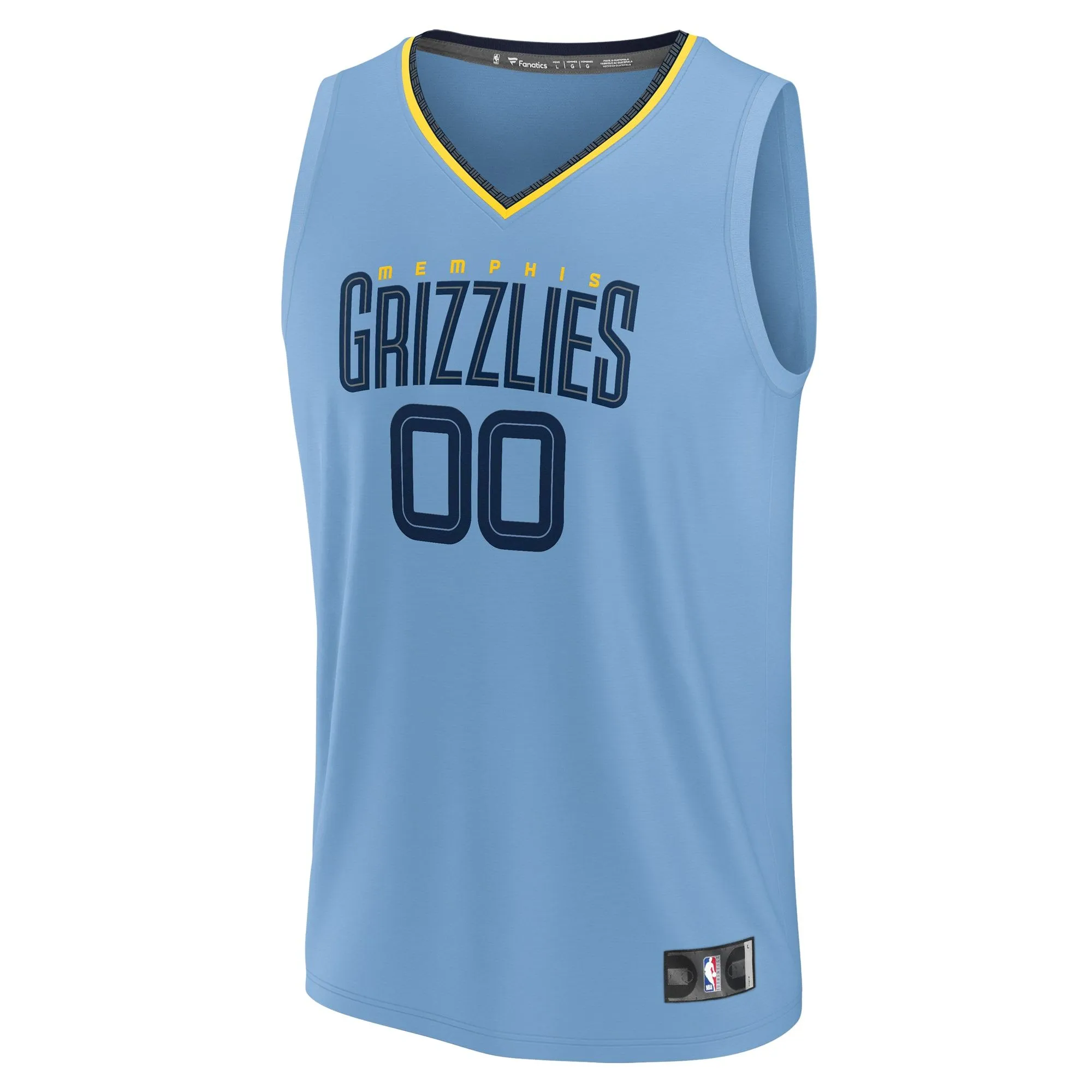 Memphis Grizzlies Fanatics Branded Youth Fast Break Replica Custom Jersey - Statement Edition - Light Blue