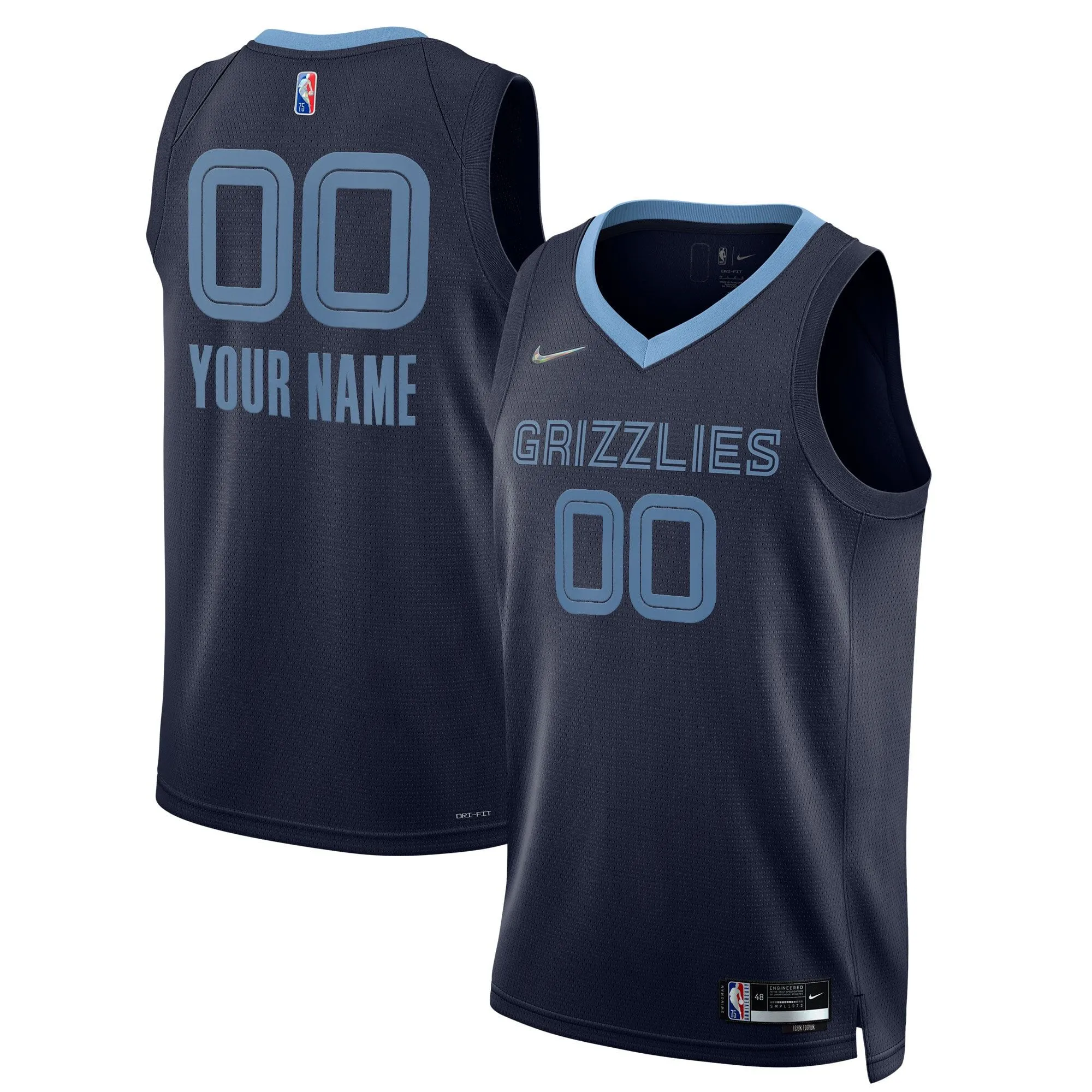 Memphis Grizzlies  2021/22 Diamond Swingman Custom Jersey - Icon Edition - Navy