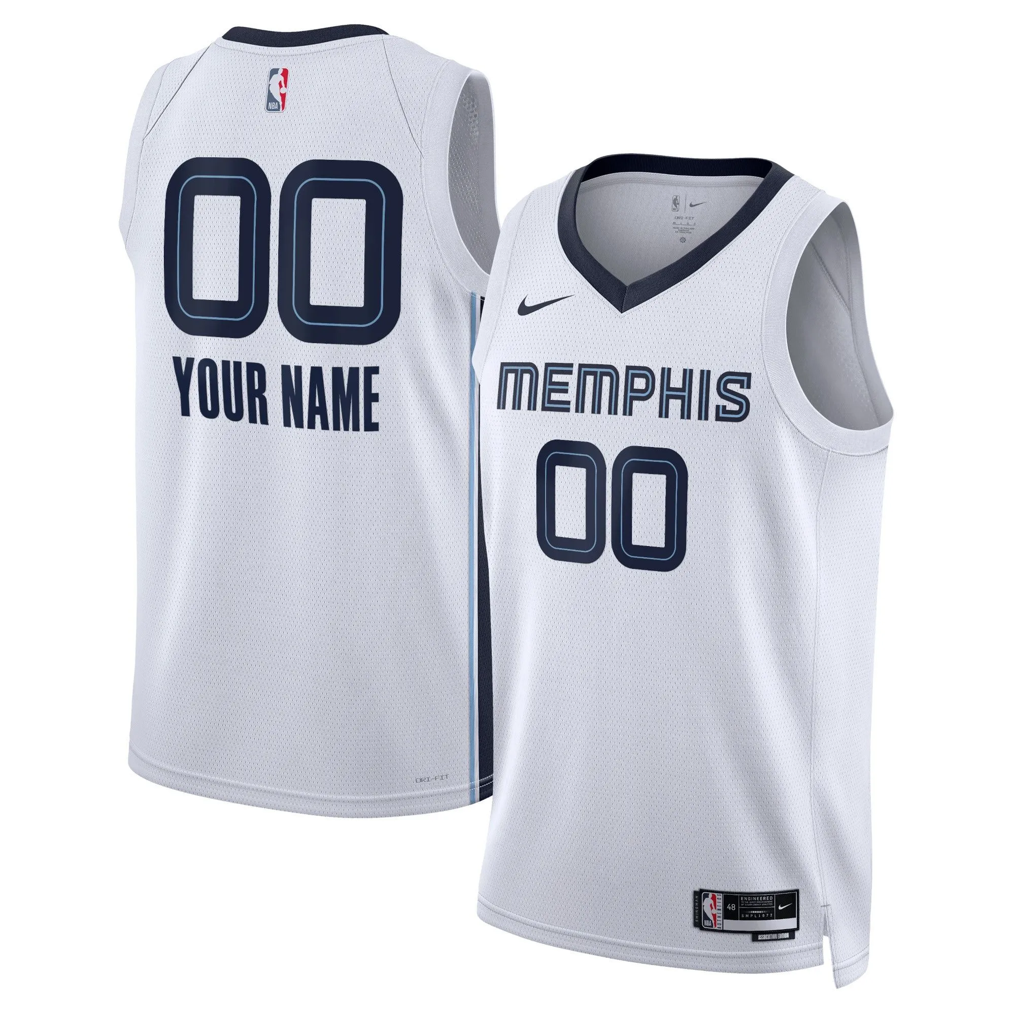 Memphis Grizzlies  Unisex Swingman Custom Jersey White - Association Edition