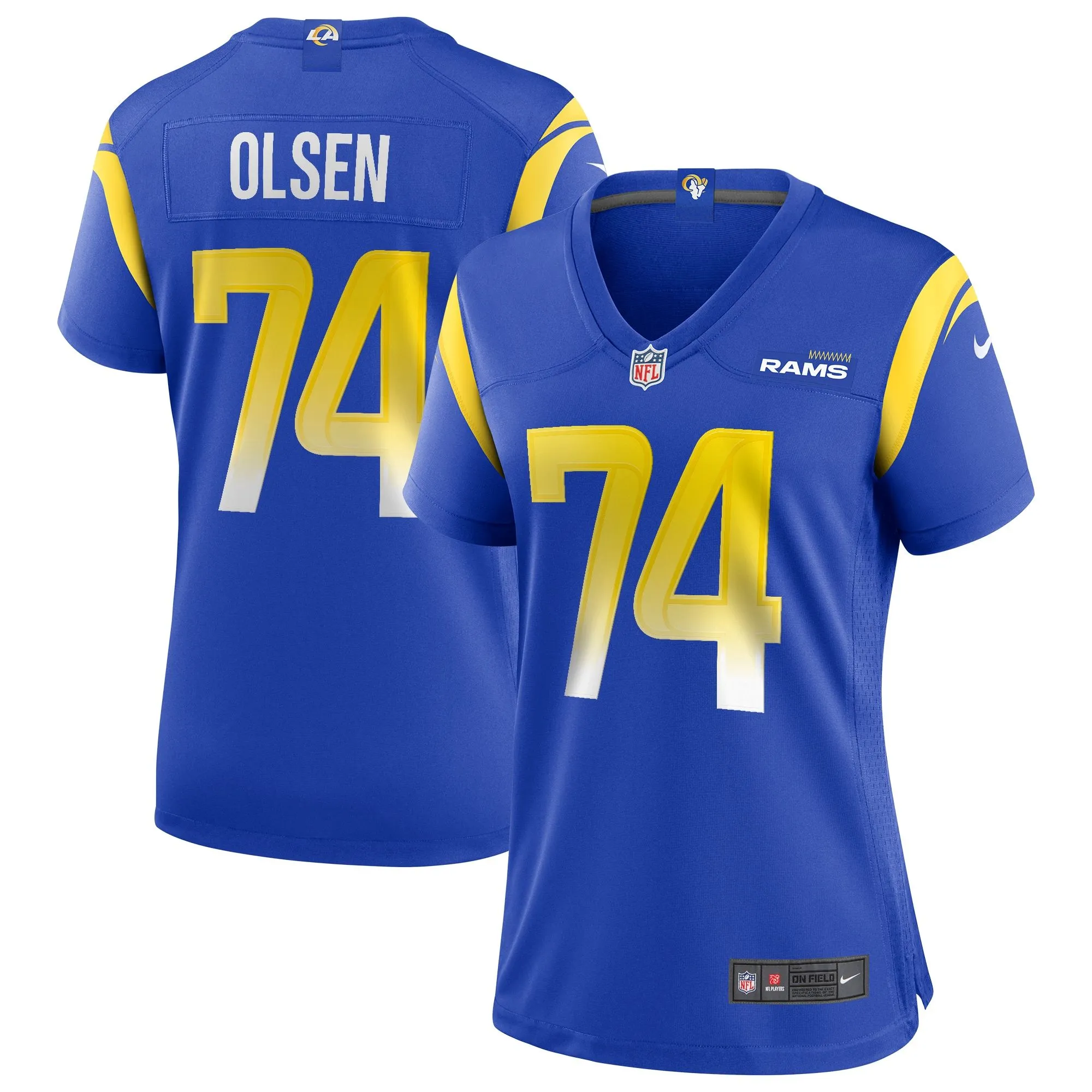 Merlin Olsen Los Angeles Rams  Women's Game Retired Player Jersey - Royal