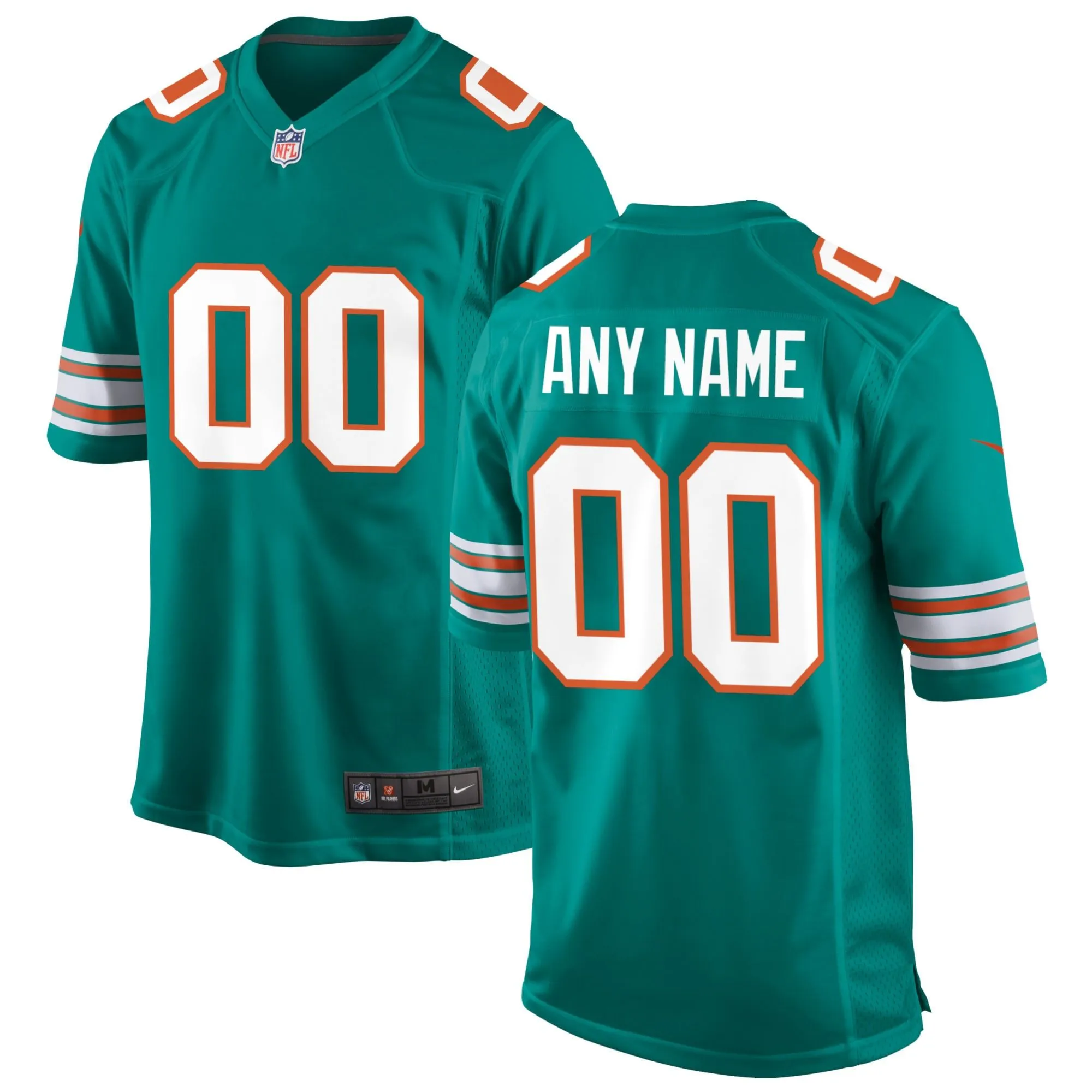 Miami Dolphins  Alternate Custom Game Jersey - Aqua