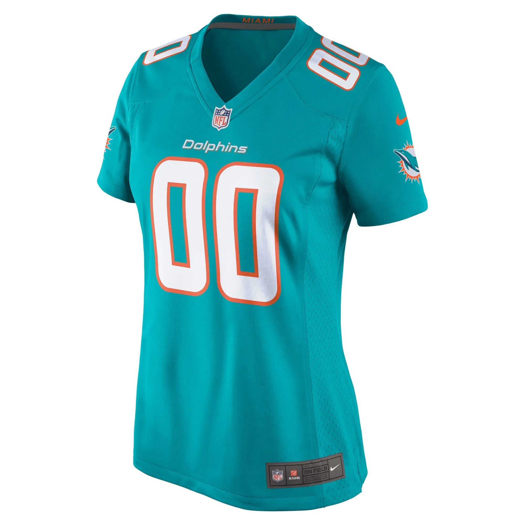 Miami Dolphins  Women's Custom Game Jersey - Aqua