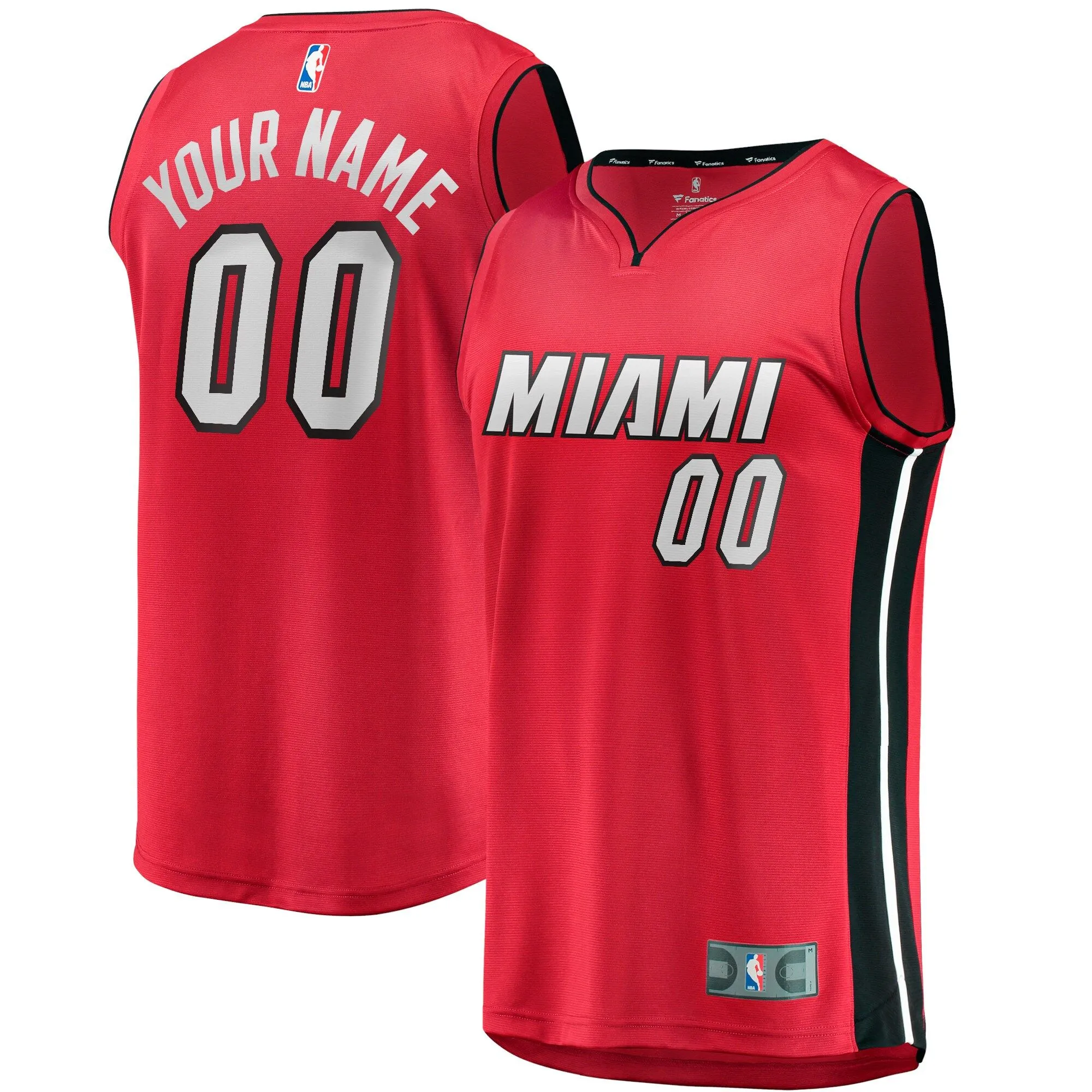 Miami Heat Fanatics Branded Fast Break Custom Jersey - Red - Statement Edition