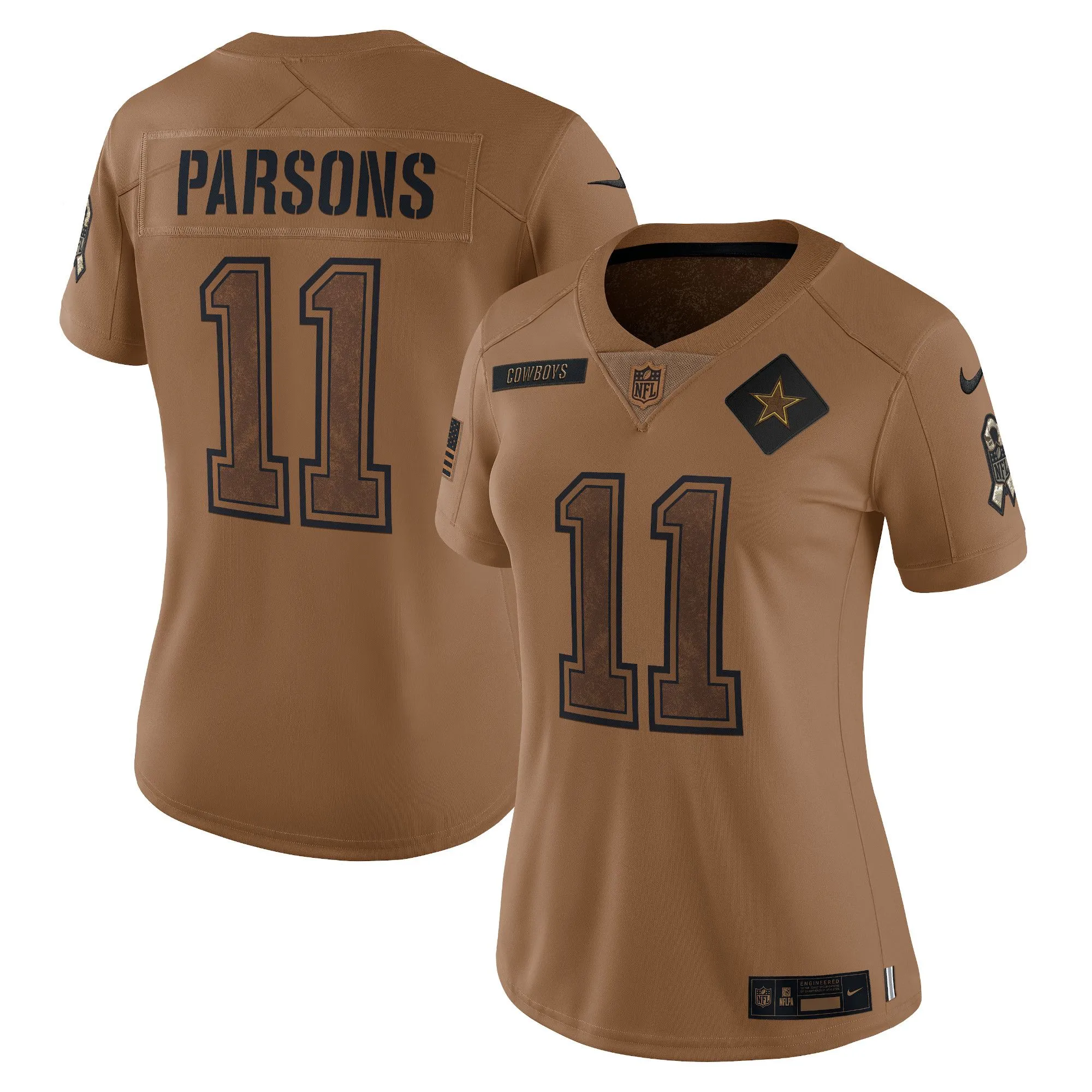 Micah Parsons Dallas Cowboys  Women's 2023 Salute To Service Limited Jersey - Brown