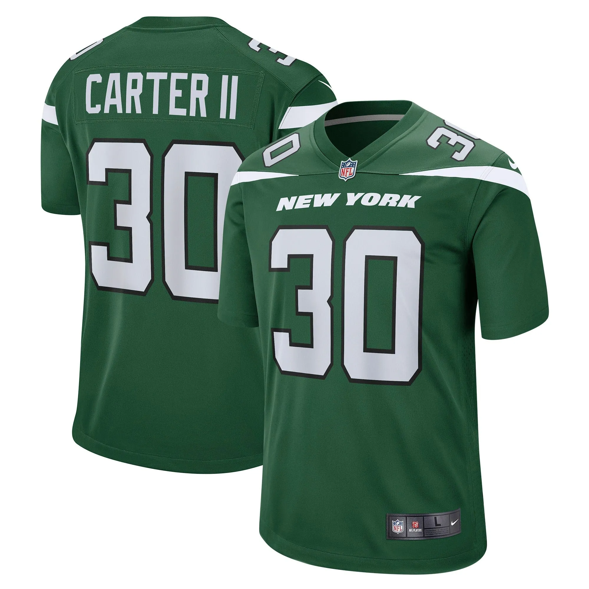 Michael Carter II New York Jets  Game Jersey - Gotham Green