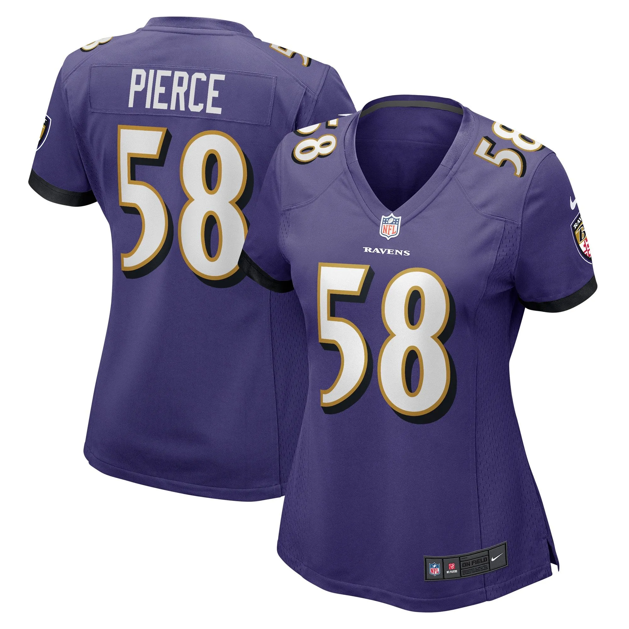 Michael Pierce Baltimore Ravens  Women's Game Jersey - Purple