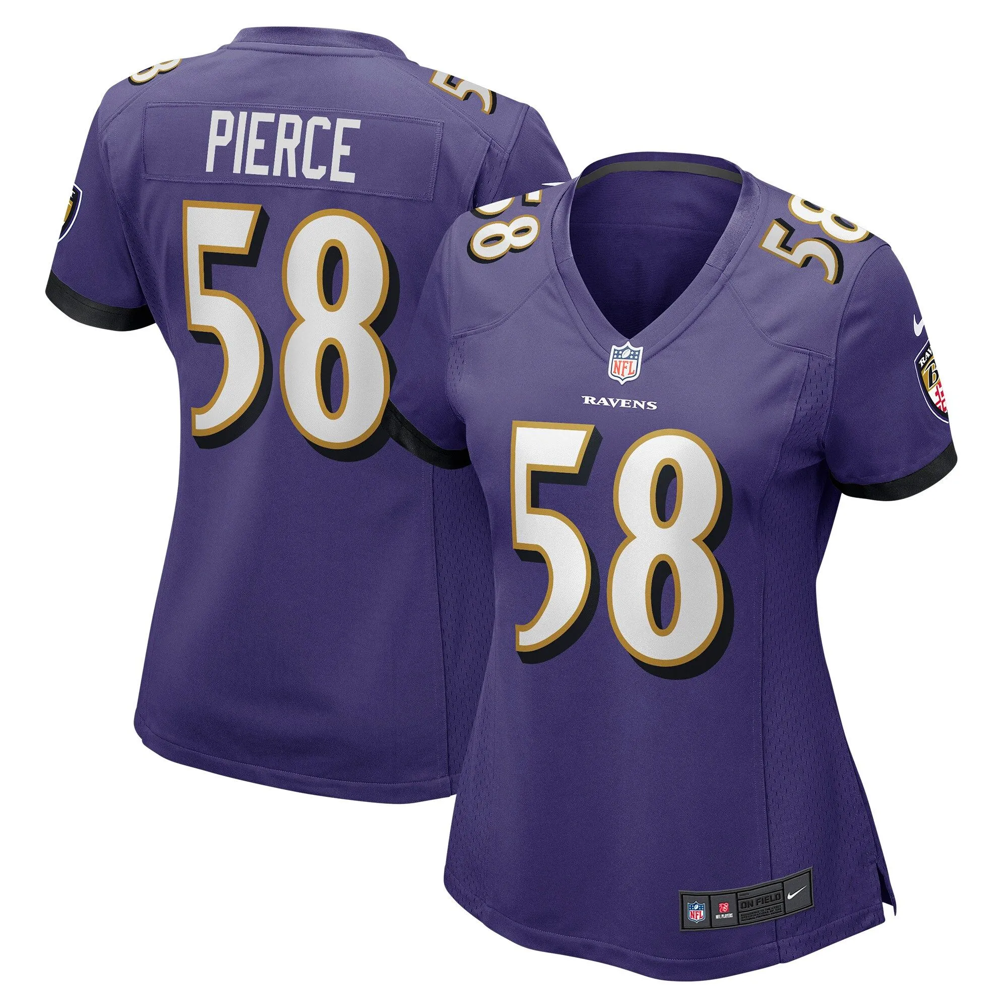 Michael Pierce Baltimore Ravens  Women's Player Game Jersey - Purple