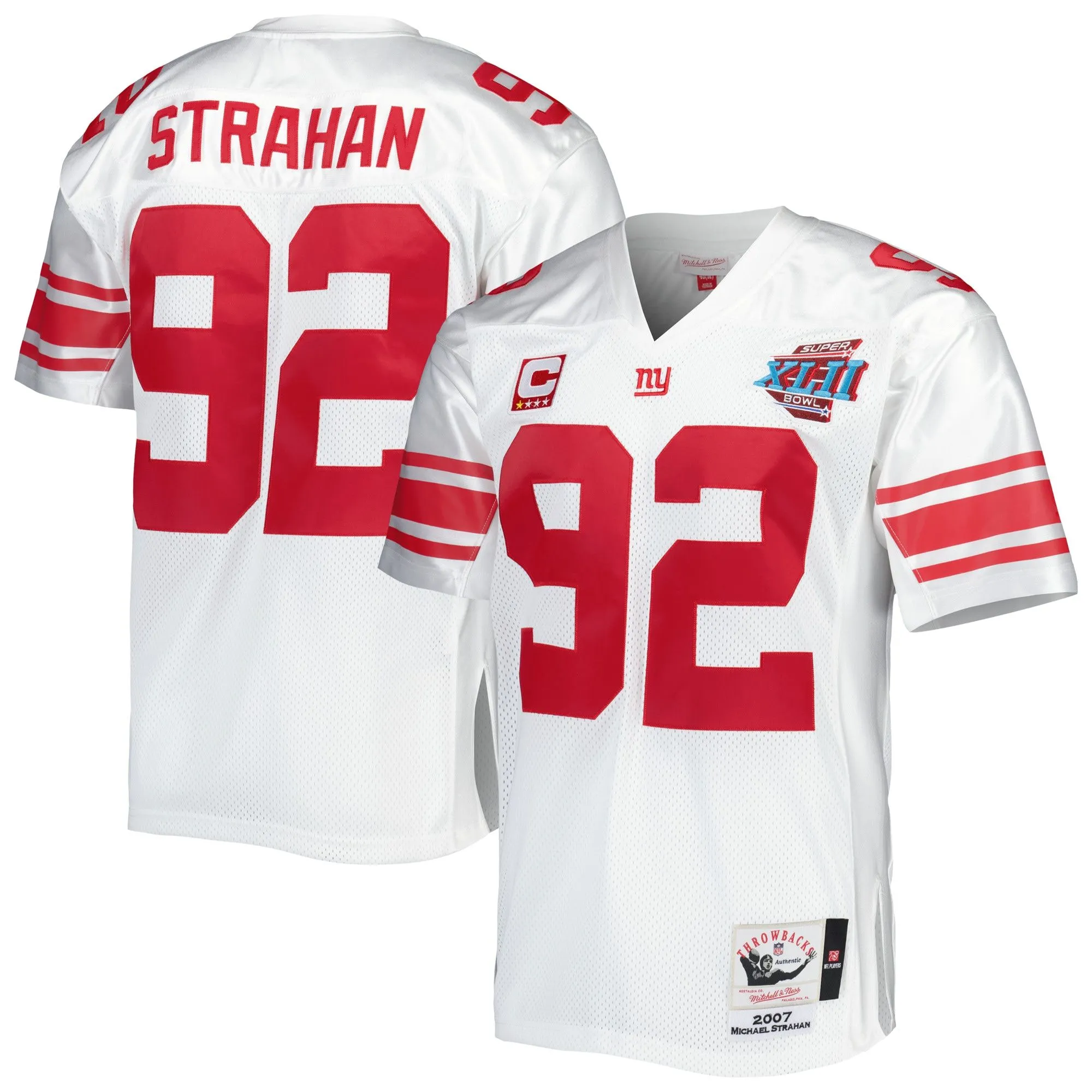 Michael Strahan New York Giants 2007 Mitchell & Ness  Throwback Retired Player Jersey - White