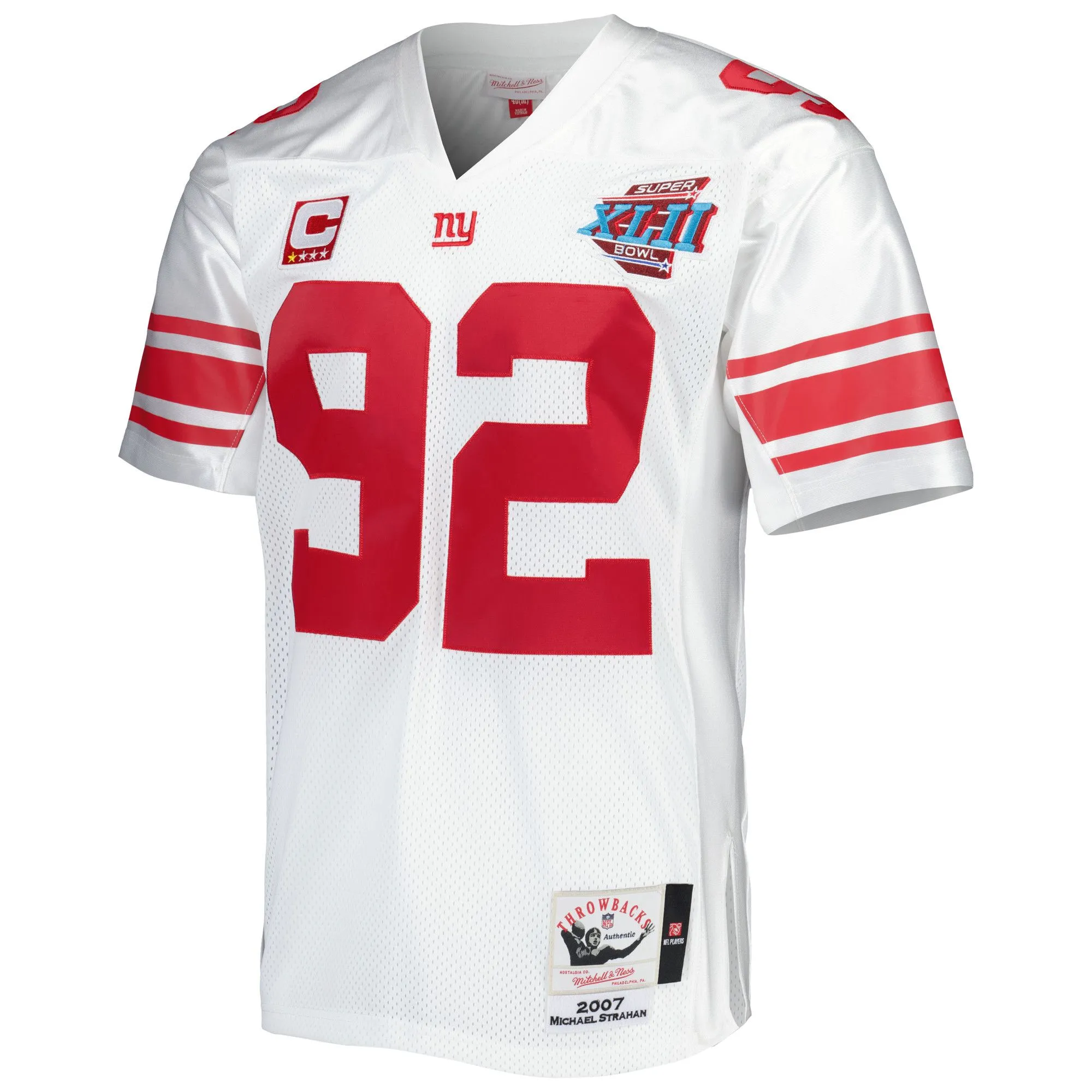 Michael Strahan New York Giants 2007 Mitchell & Ness  Throwback Retired Player Jersey - White