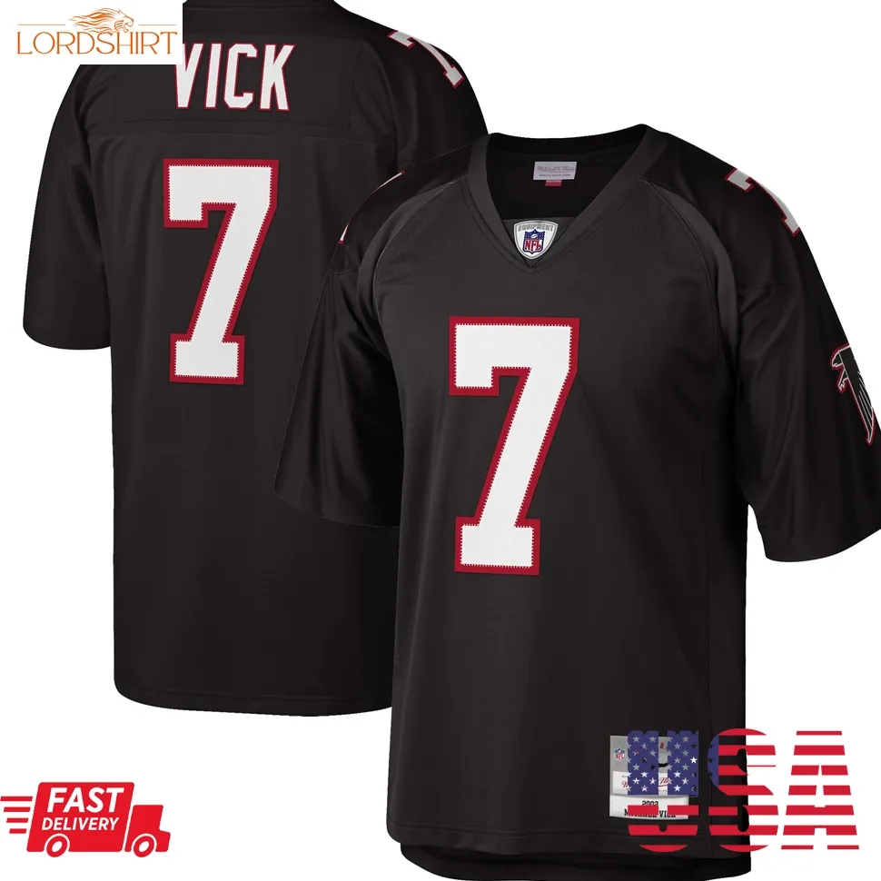 Michael Vick Atlanta Falcons Mitchell & Ness Big & Tall 2002 Retired Player Replica Jersey   Black