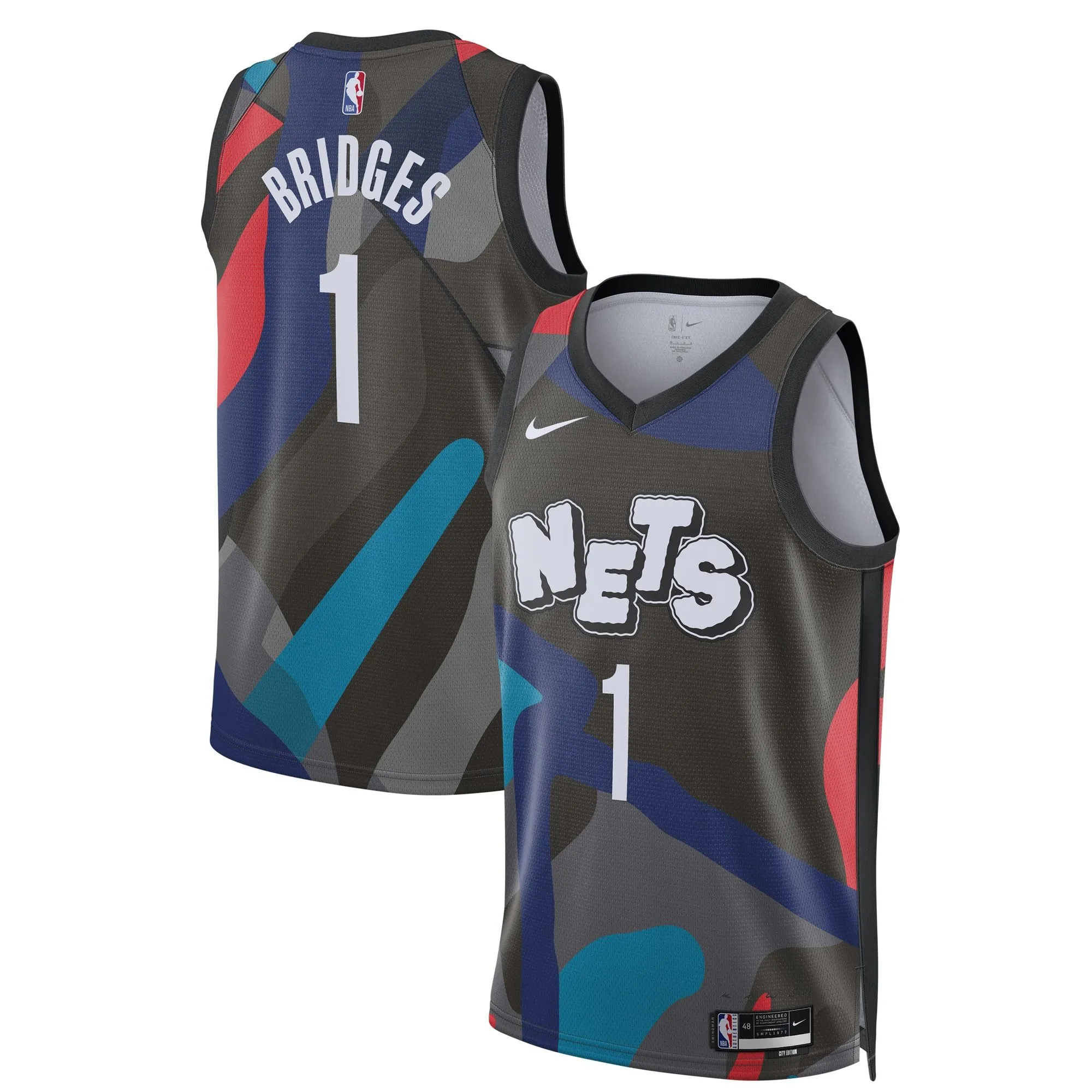 Mikal Bridges Brooklyn Nets  Unisex 2023/24 Swingman Jersey - Black - City Edition